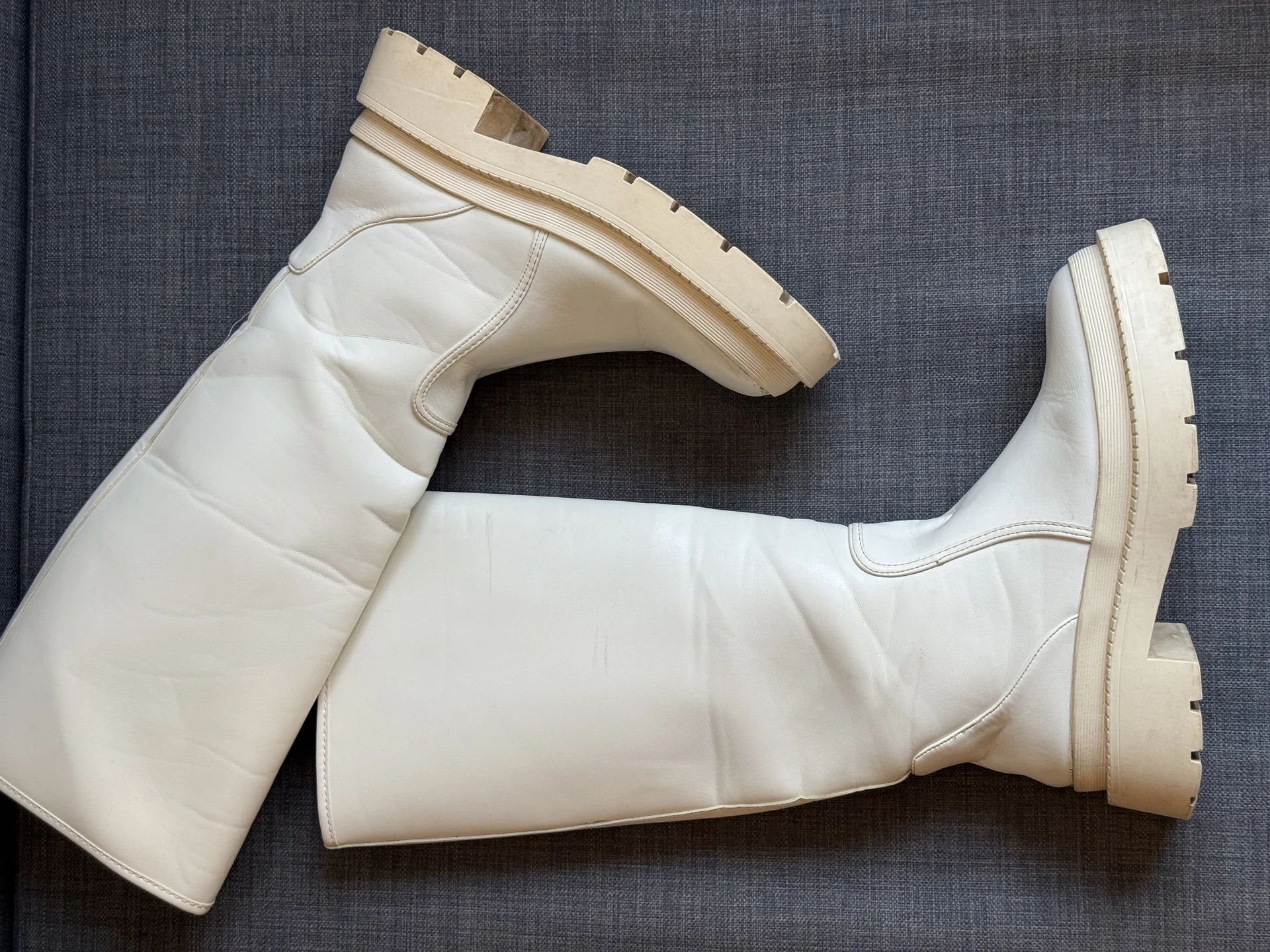 Белые сапоги весенние Zara 39 - миниатюра 3