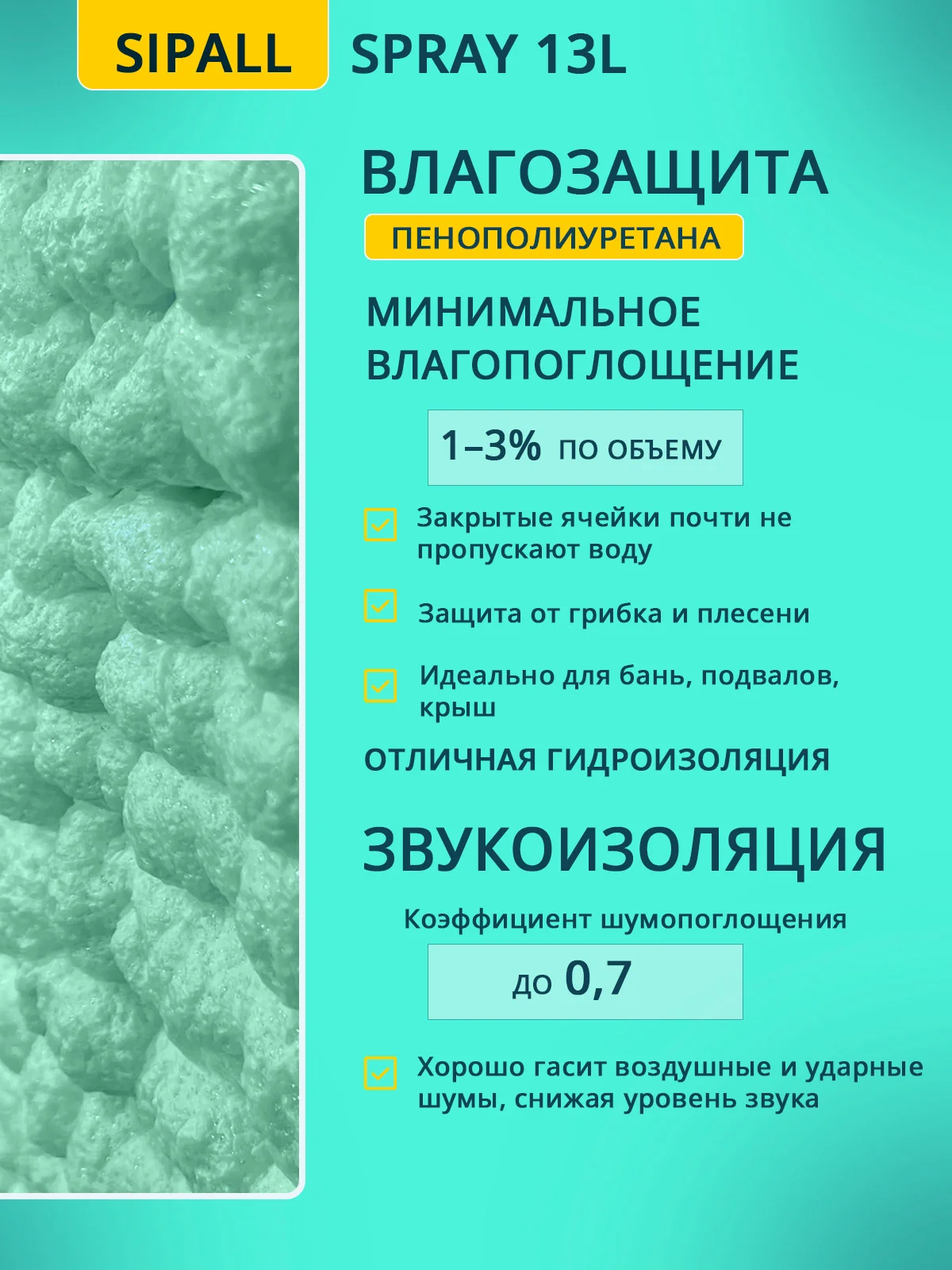 Напыляемый утеплитель SIPALL SPRAY Green 13л. (комплект) - миниатюра 5