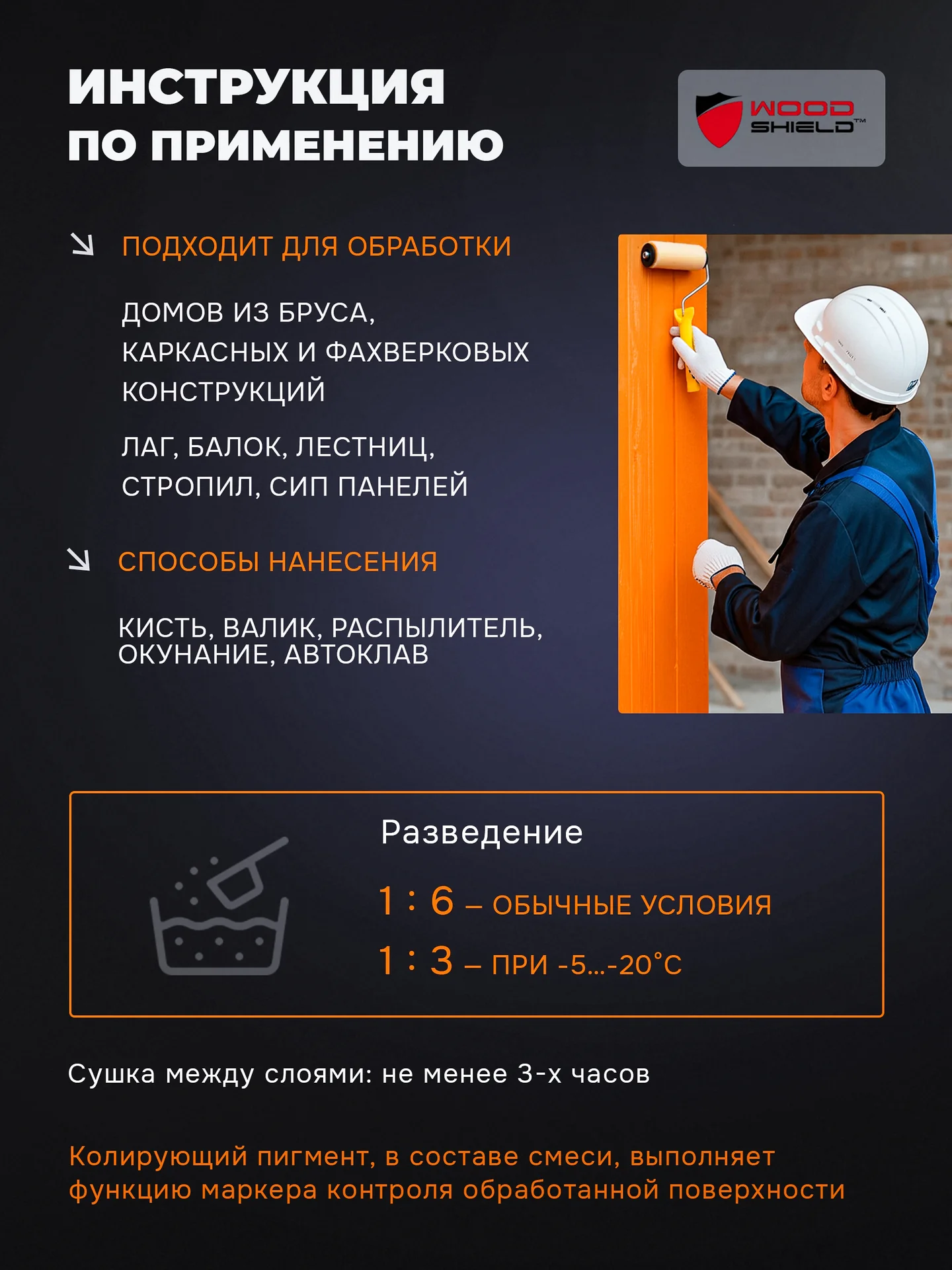 Строительный антисептик огнебиозащитный Woodshield (15 кг) - миниатюра 7
