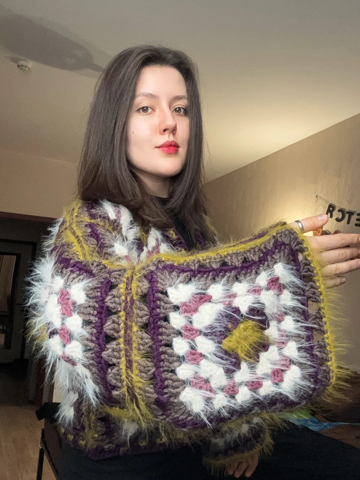 Кардиган бабушкин квадрат Pinterest - миниатюра 2