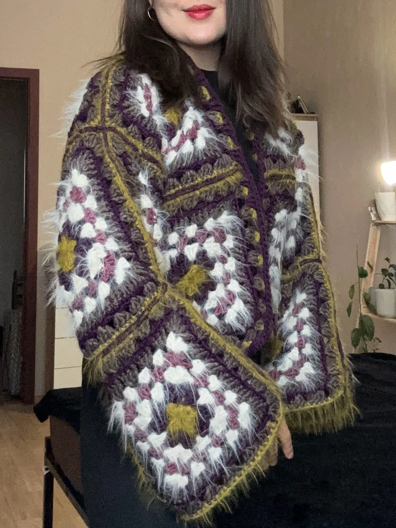 Кардиган бабушкин квадрат Pinterest - миниатюра 3