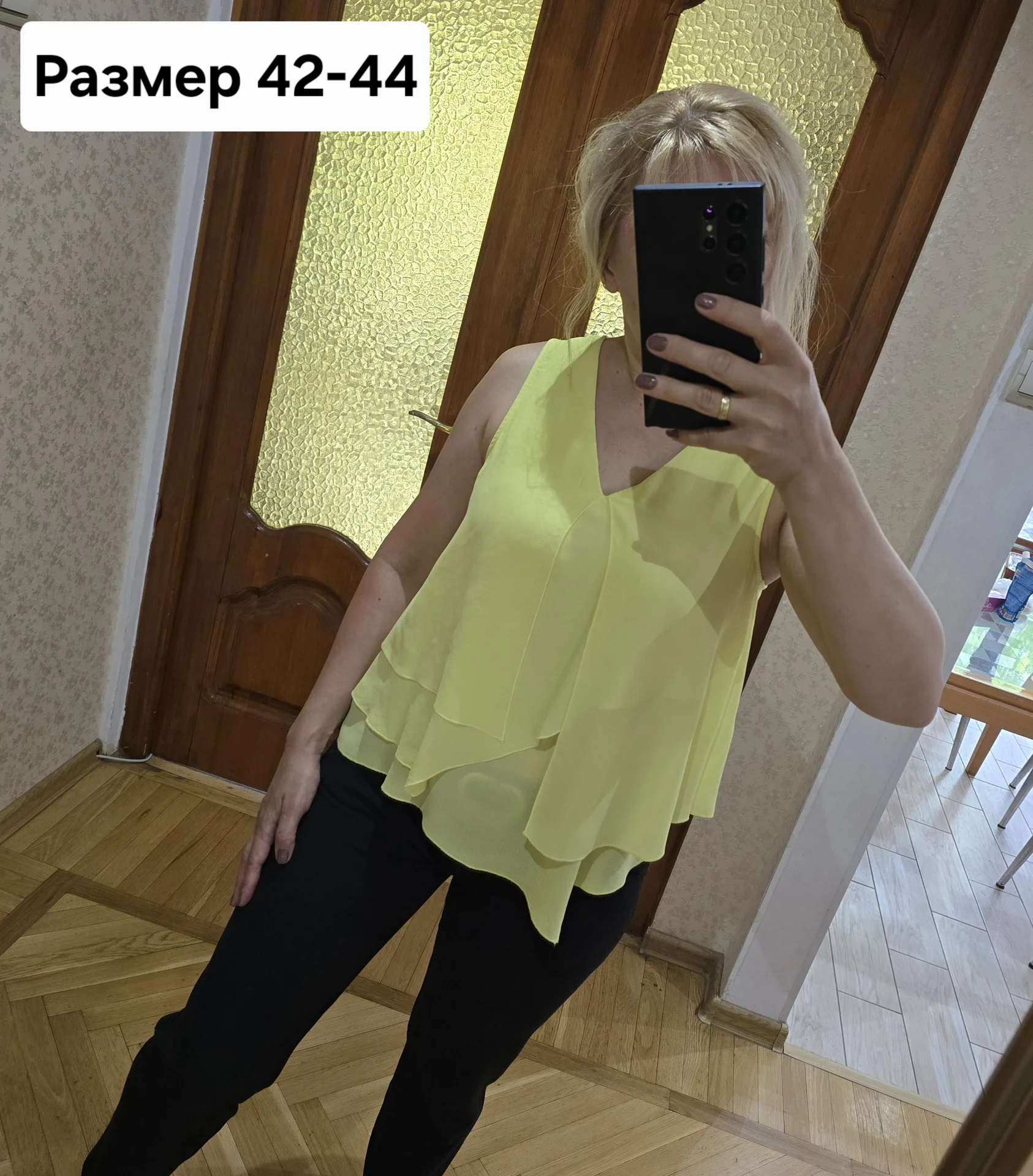 Блуза летняя без рукавов р.42-44 - миниатюра 2