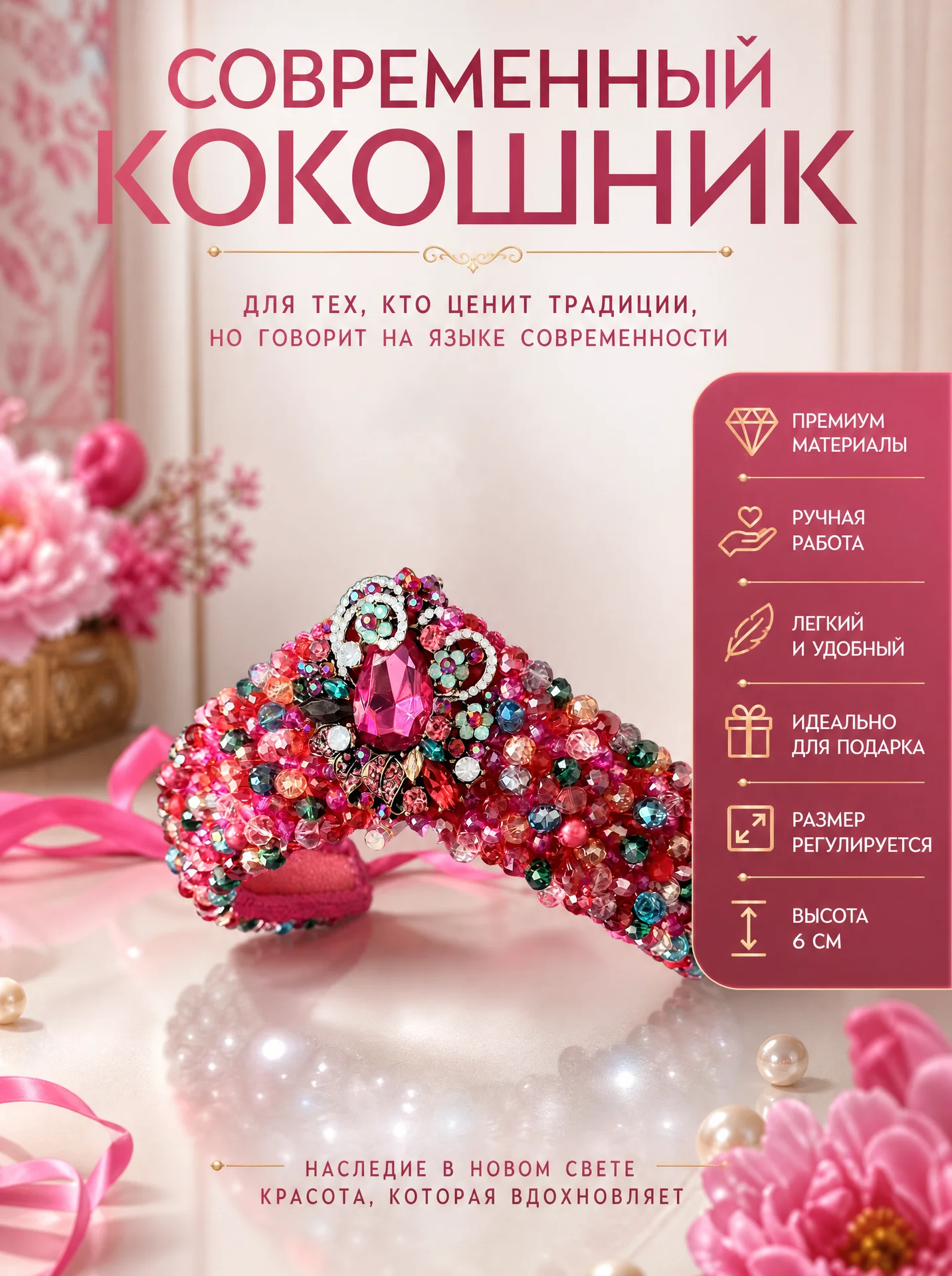 Современный расшитый кокошник - изображение 1