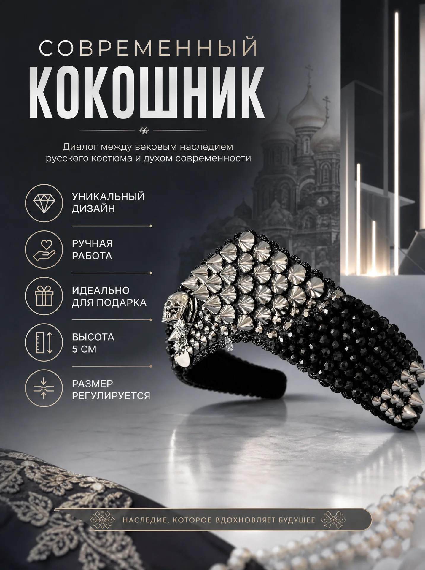 Современный кокошник с шипами - изображение 1