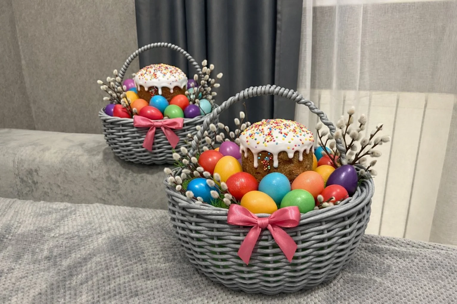 Корзинка из искусственного ротанга