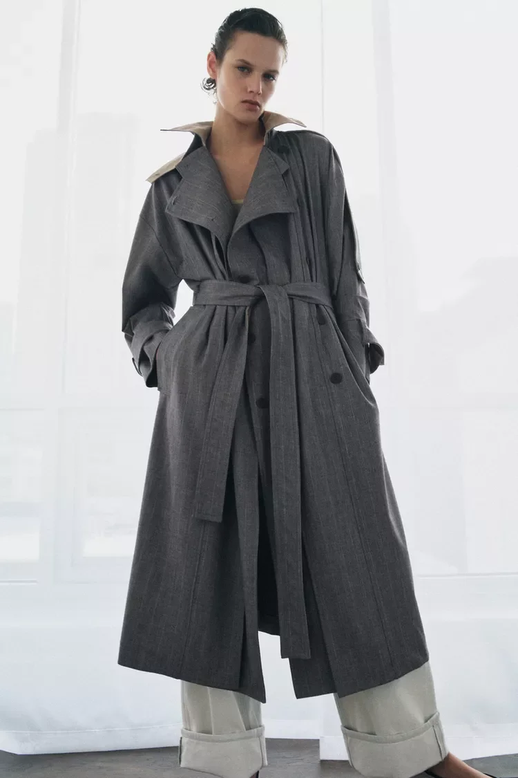 Тренч Zara из шерсти,лимитированная коллекция - миниатюра 3