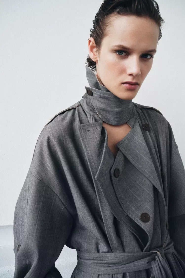 Тренч Zara из шерсти,лимитированная коллекция - миниатюра 4