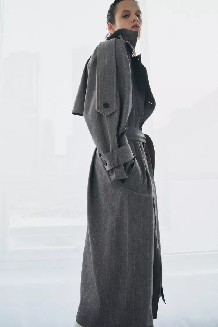 Тренч Zara из шерсти,лимитированная коллекция - миниатюра 5