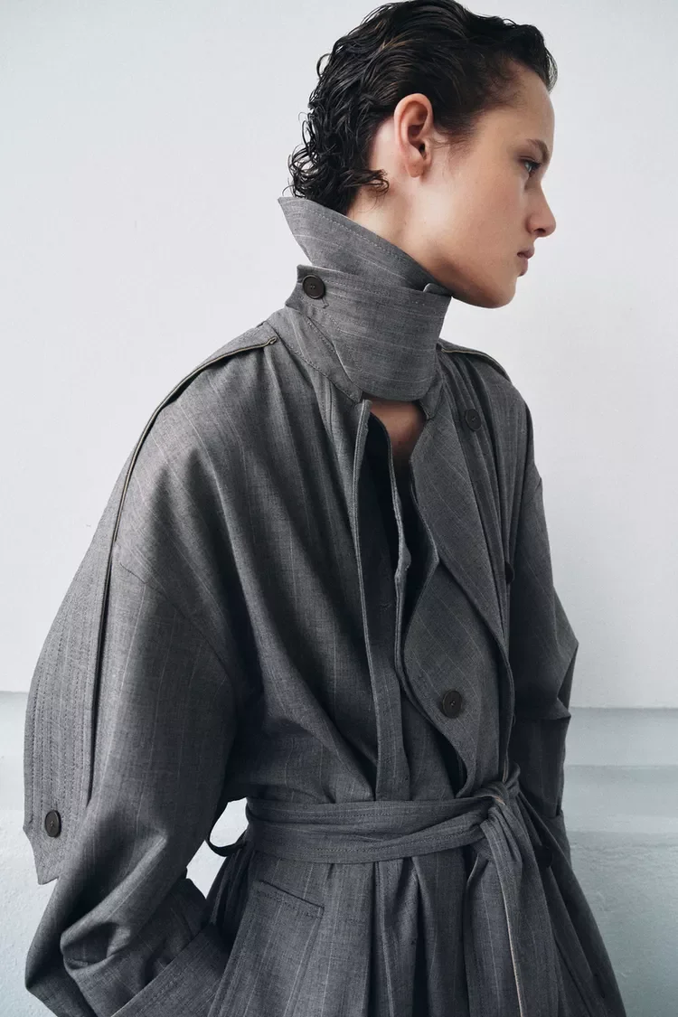 Тренч Zara из шерсти,лимитированная коллекция - миниатюра 6