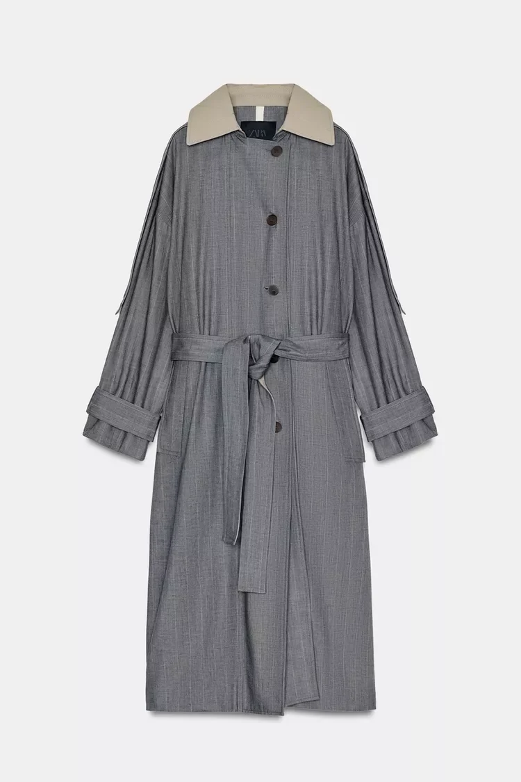 Тренч Zara из шерсти,лимитированная коллекция - миниатюра 9