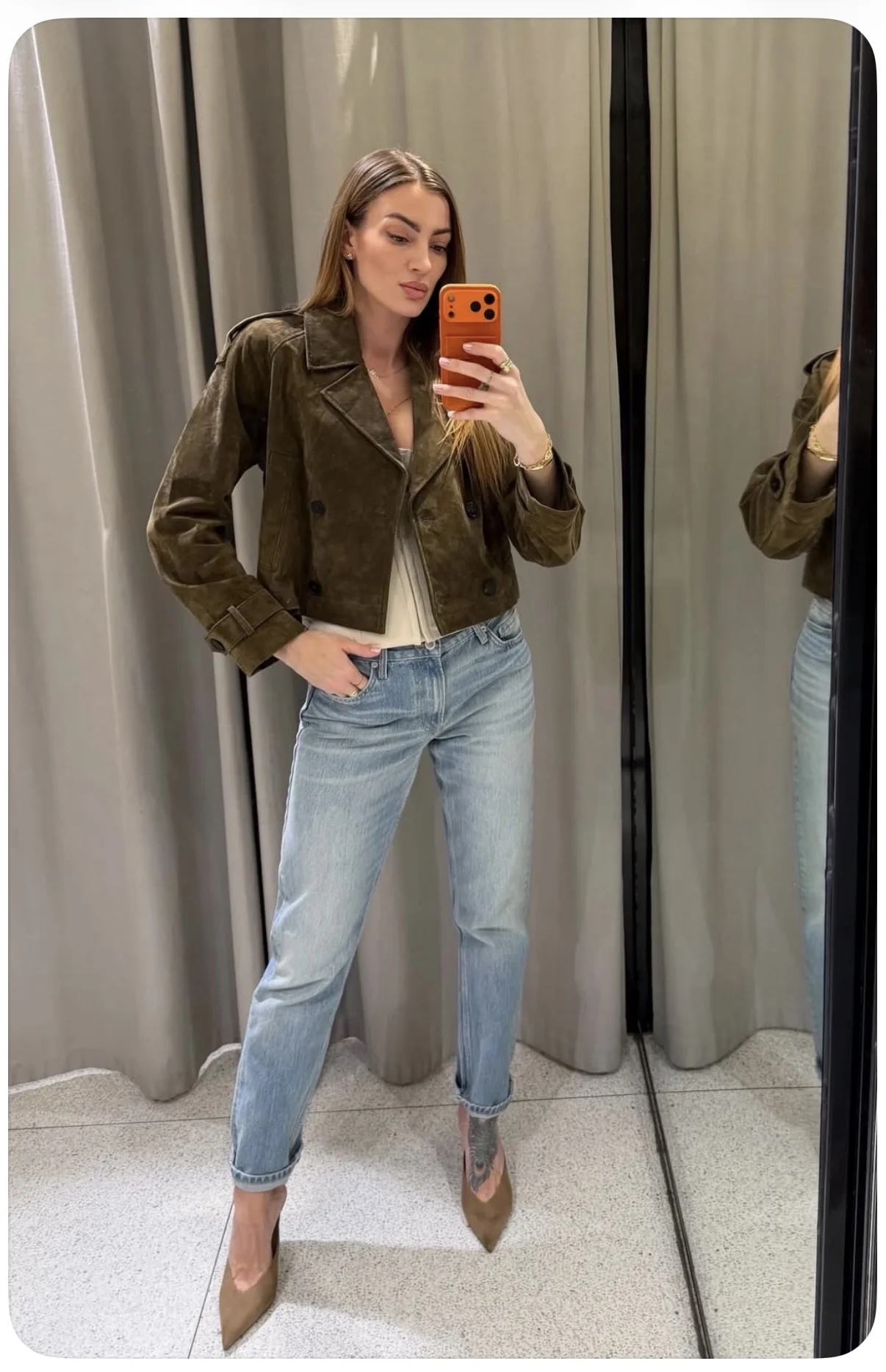 Куртка из натуральной замши Zara оригинал новая - миниатюра 4