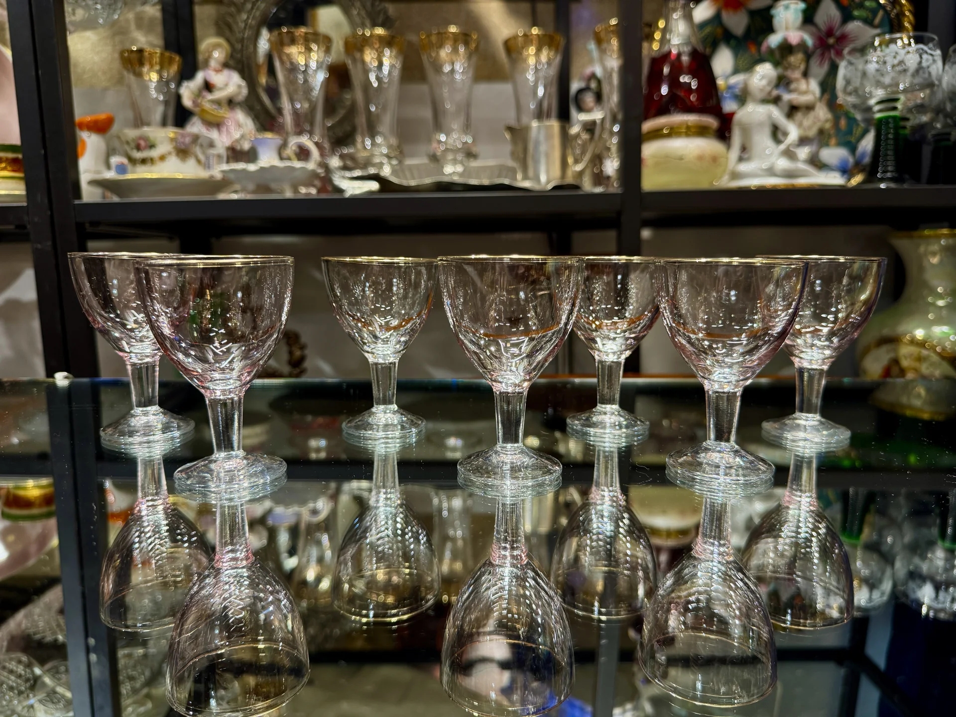 Рюмки цветное стекло винтаж СССР цена за 6 штук - изображение 1