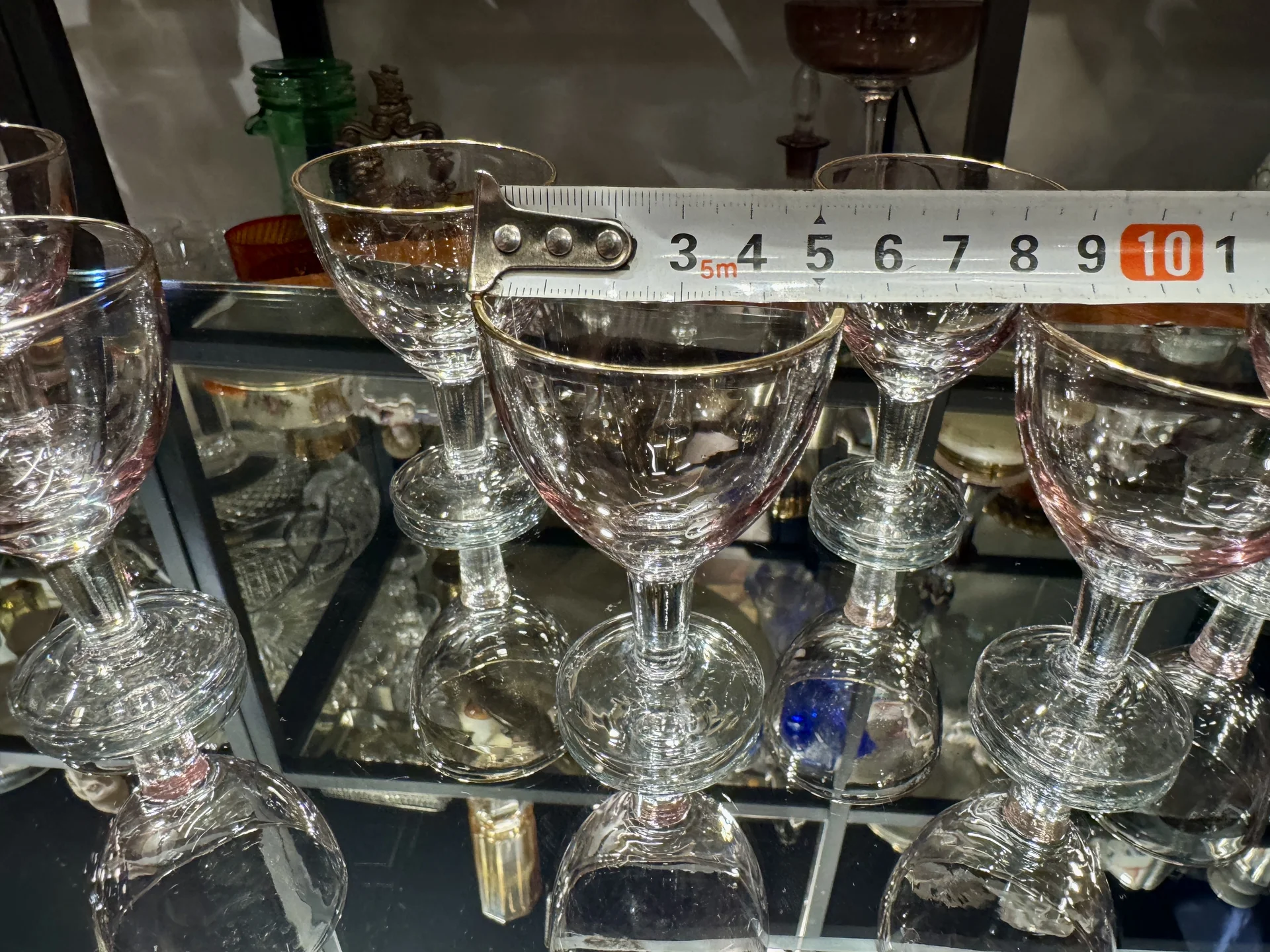 Рюмки цветное стекло винтаж СССР цена за 6 штук - миниатюра 5