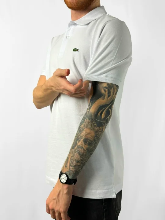 Батник (поло) Lacoste Классика Белый Турция - миниатюра 2