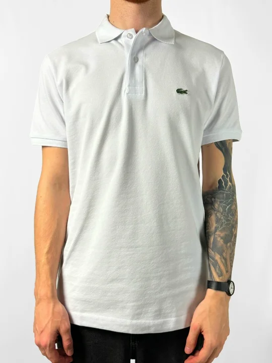 Батник (поло) Lacoste Классика Белый Турция - миниатюра 3