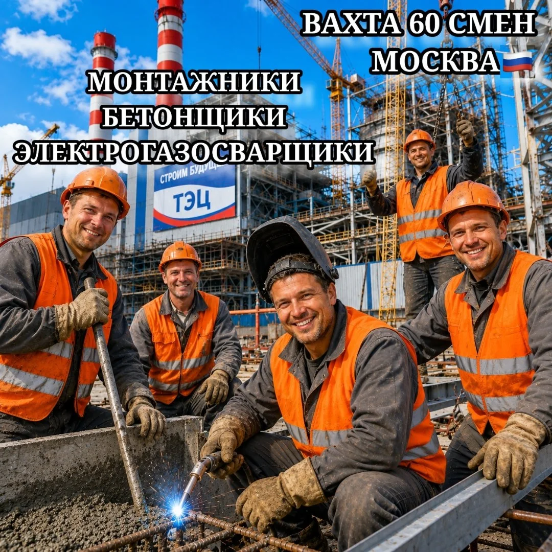 Рабочие на строительство ТЭЦ,вахта в Москве,проживание,питание,покупка билета - изображение 1