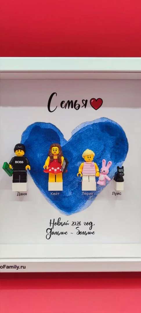 Lego человечки в рамке – семейный декор с душой - изображение 1