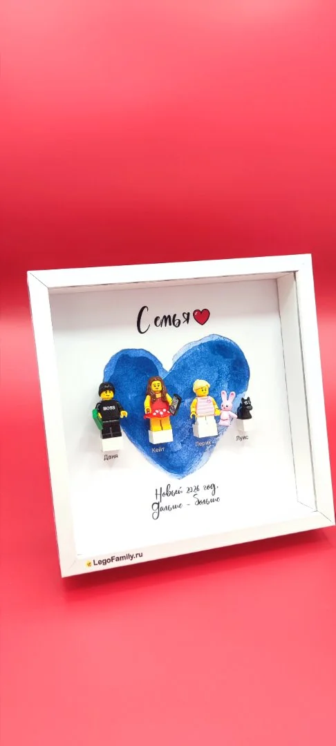 Lego человечки в рамке – семейный декор с душой - миниатюра 2
