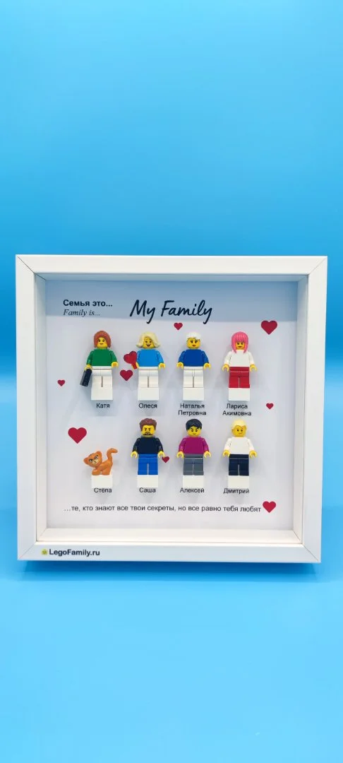 Lego человечки в рамке – семейный декор с душой - миниатюра 4