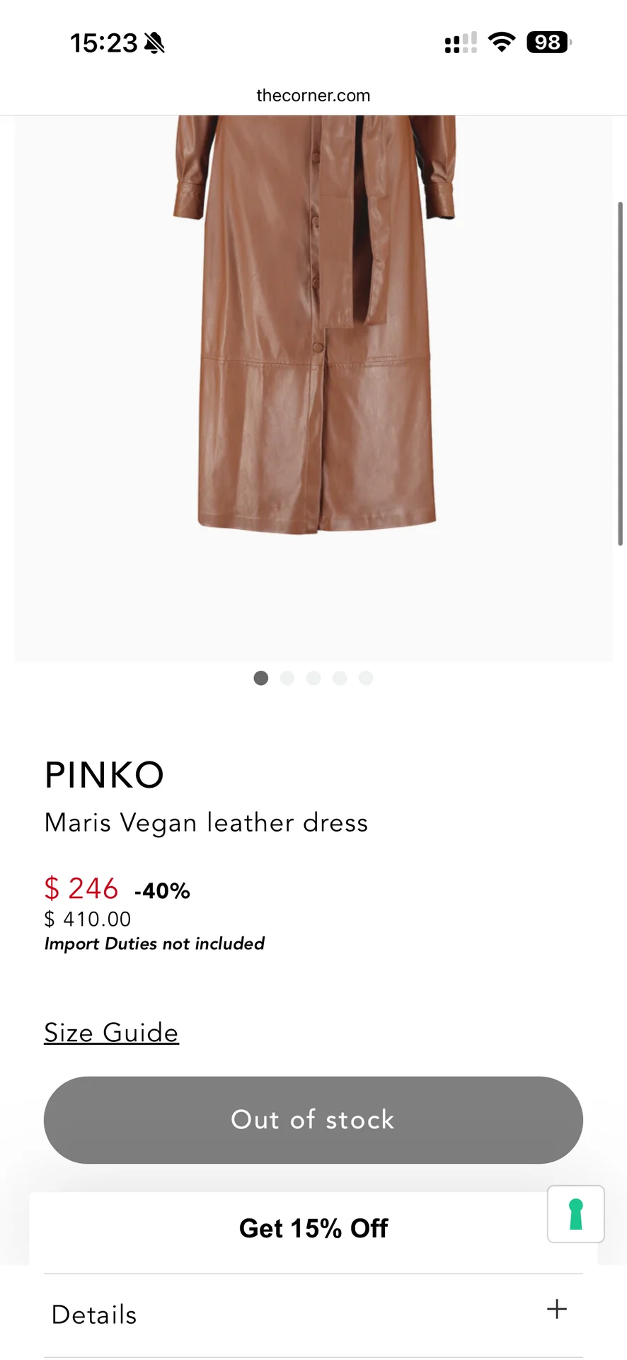 Платье pinko коричневое - миниатюра 4
