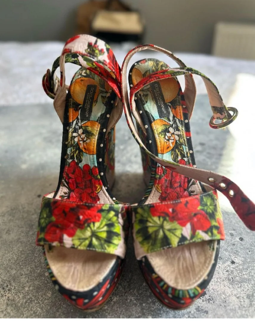 Босоножки на танкетке DOLCE GABBANA оригинал - миниатюра 2
