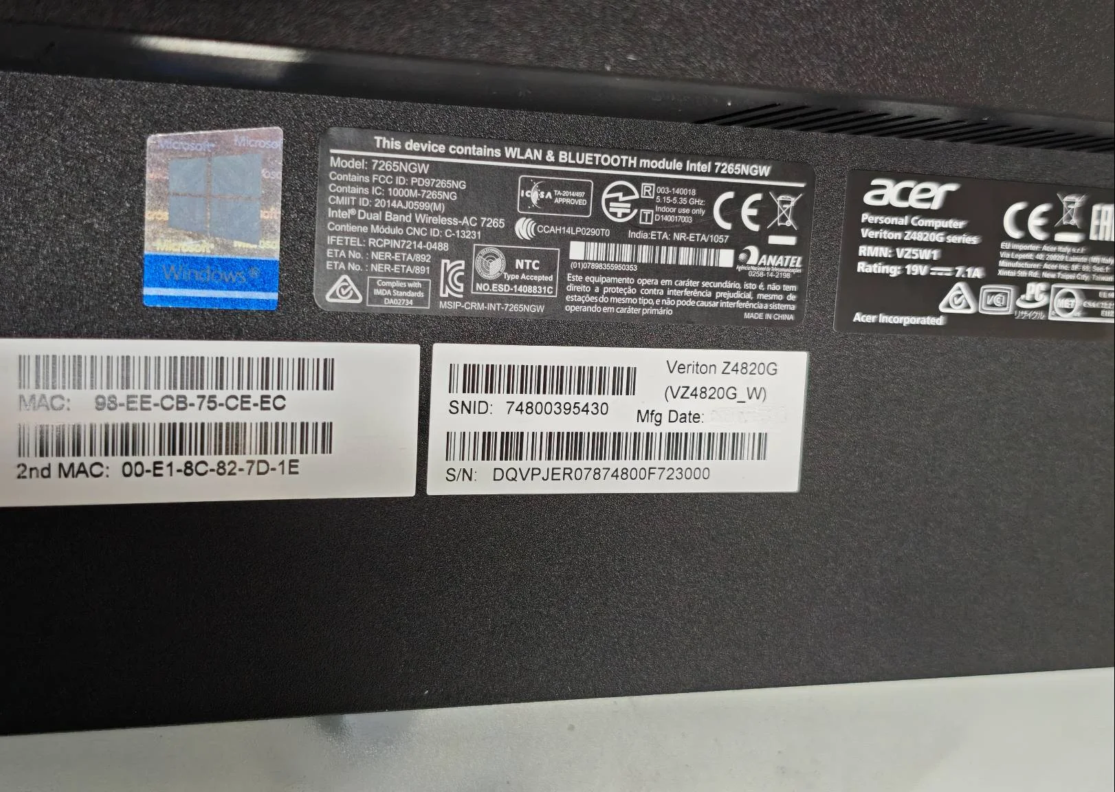Моноблок Acer Veriton Z4820G 23,8" i5/8/500 новый - миниатюра 11