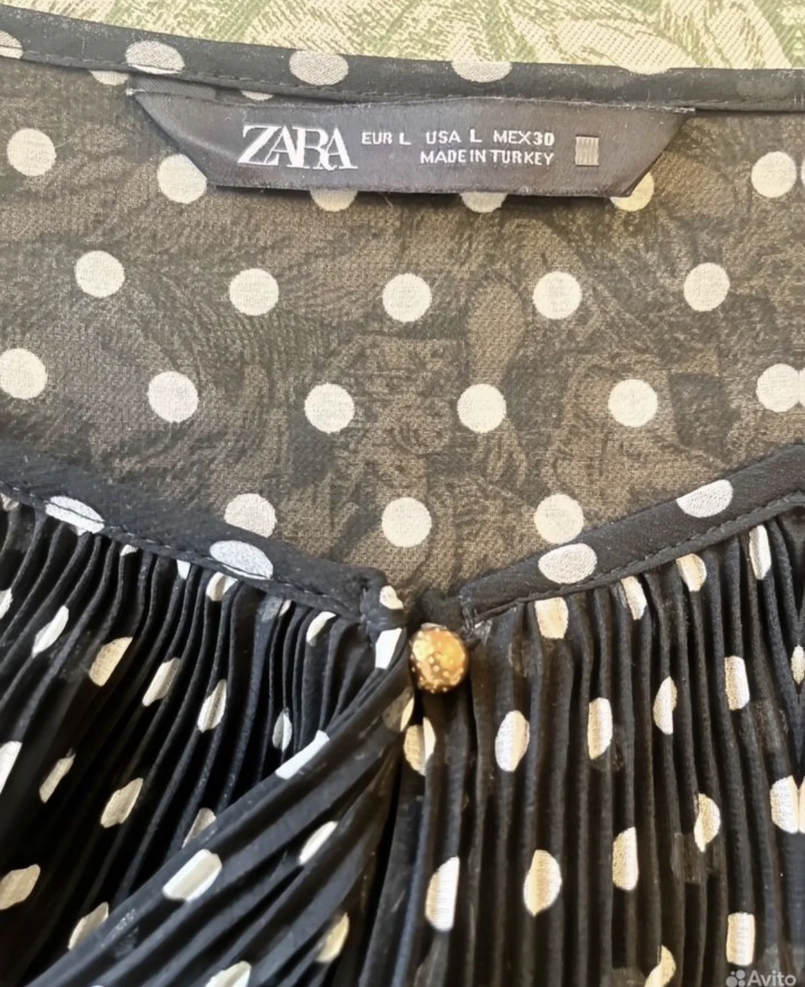 Zara платье в горохе / тренд 2026 / размер L - миниатюра 3