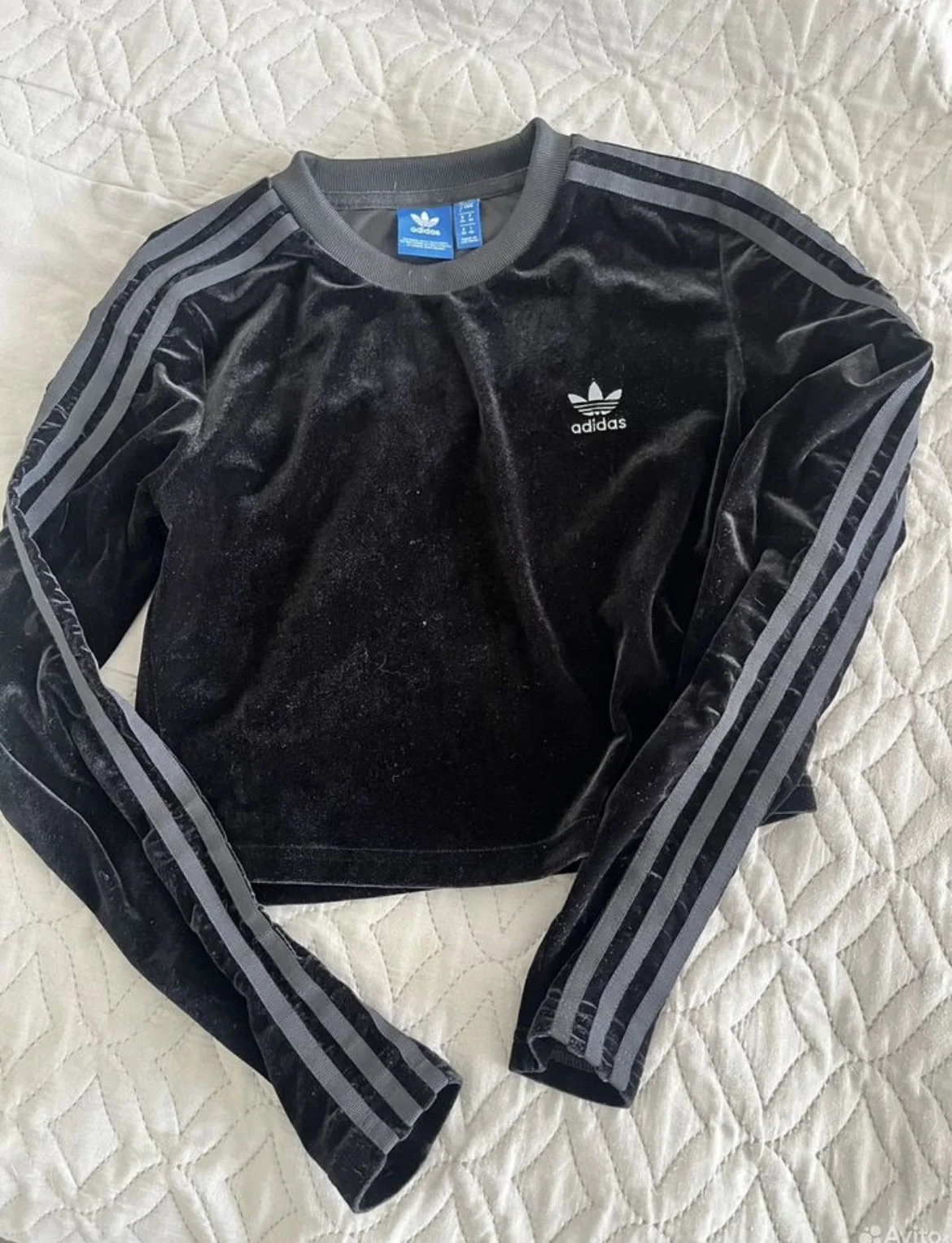 Velvet crop top Adidas оригинал - миниатюра 2