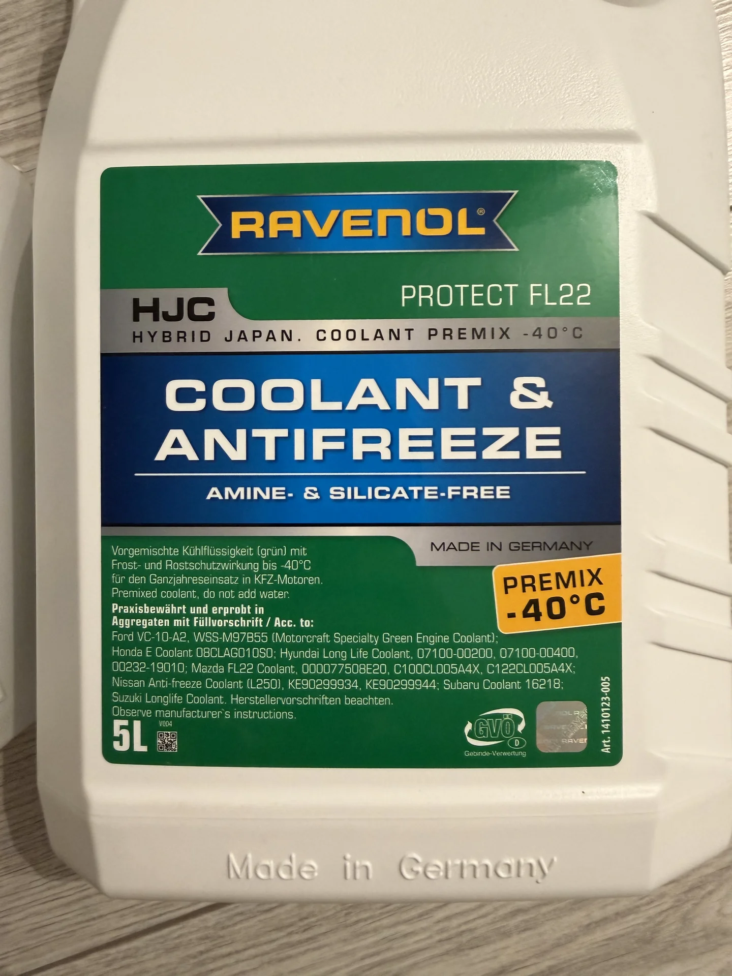 Антифриз Ravenol HJC Protect FL22 premix -40 - миниатюра 3