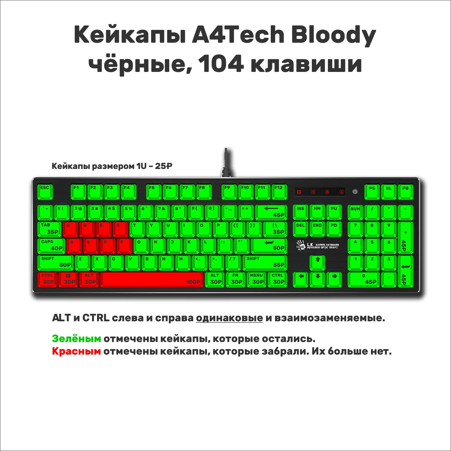 Кейкапы A4Tech Bloody поштучно - миниатюра 3