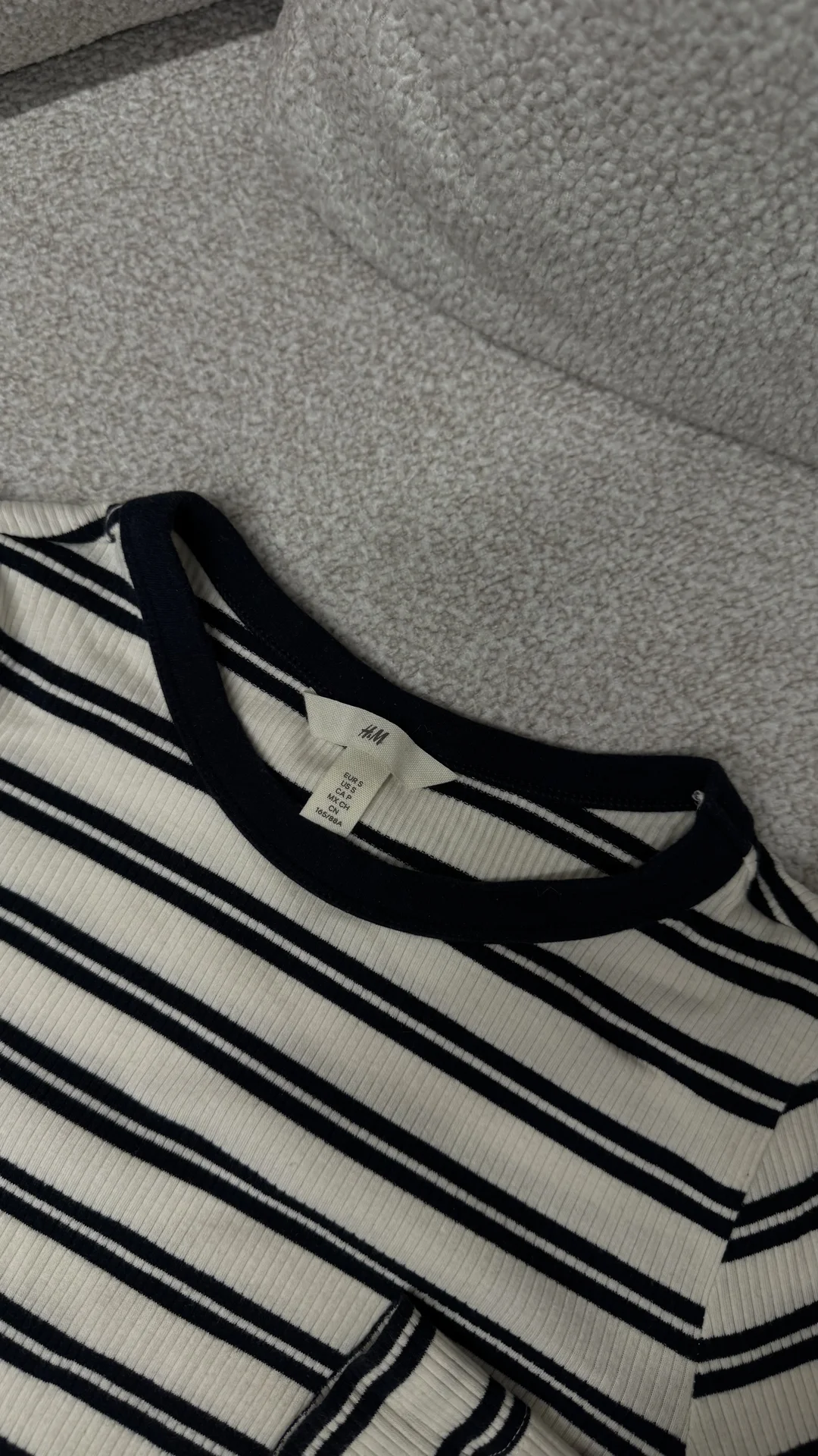 Лонгслив H&M облегающий в рубчик - миниатюра 2