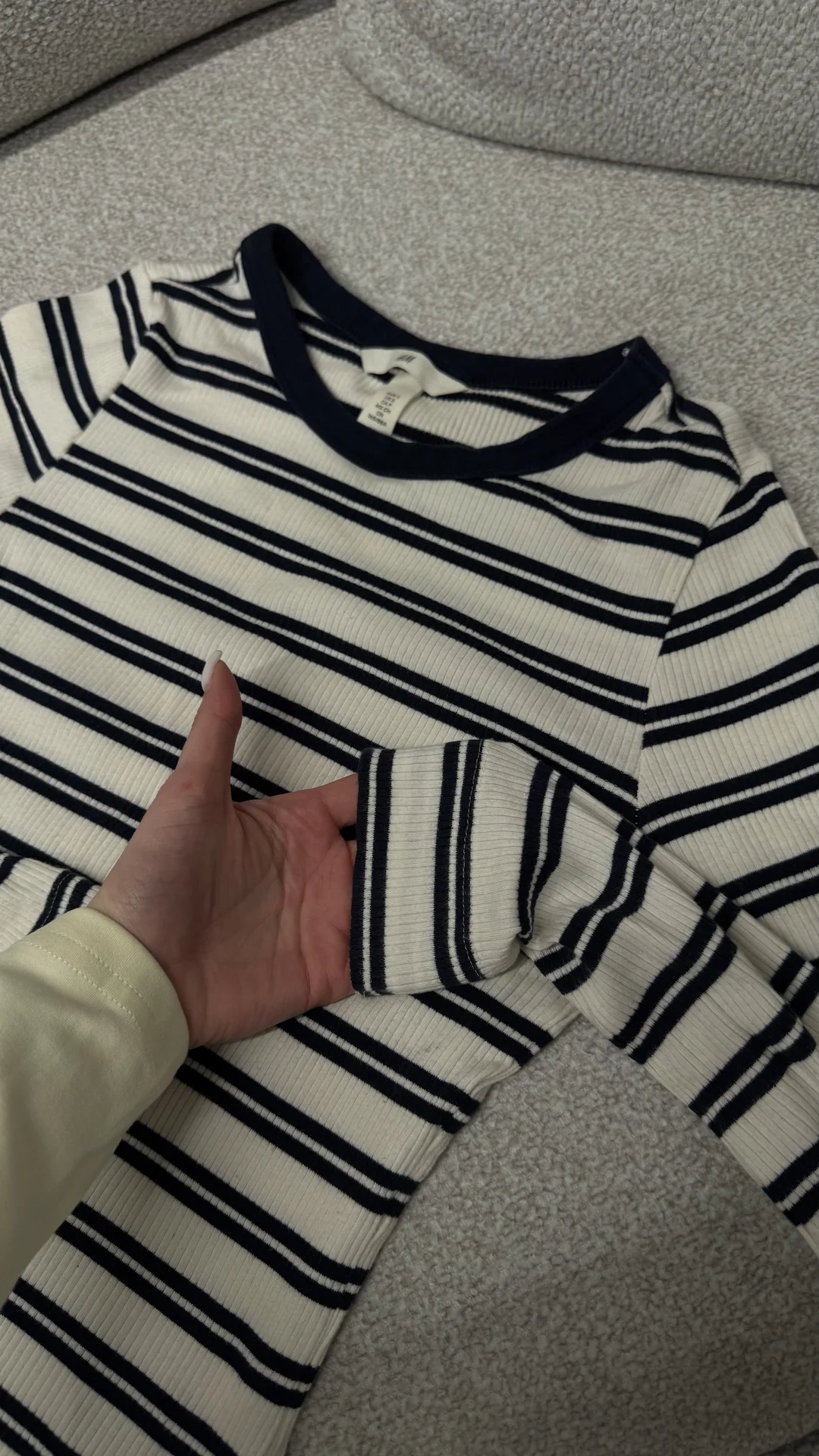Лонгслив H&M облегающий в рубчик - миниатюра 4