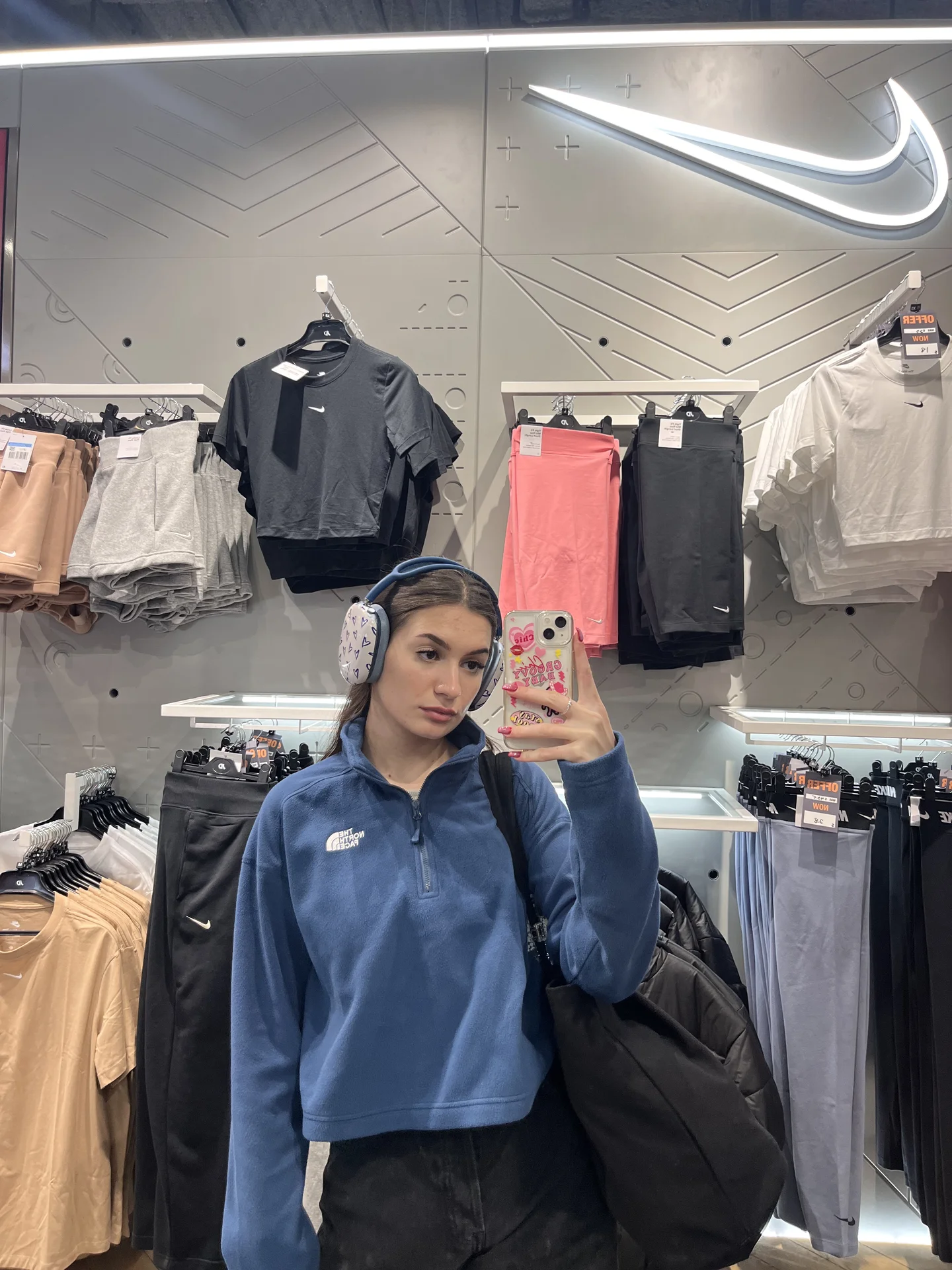 Флиска The North Face оригинал укороченная синяя 1