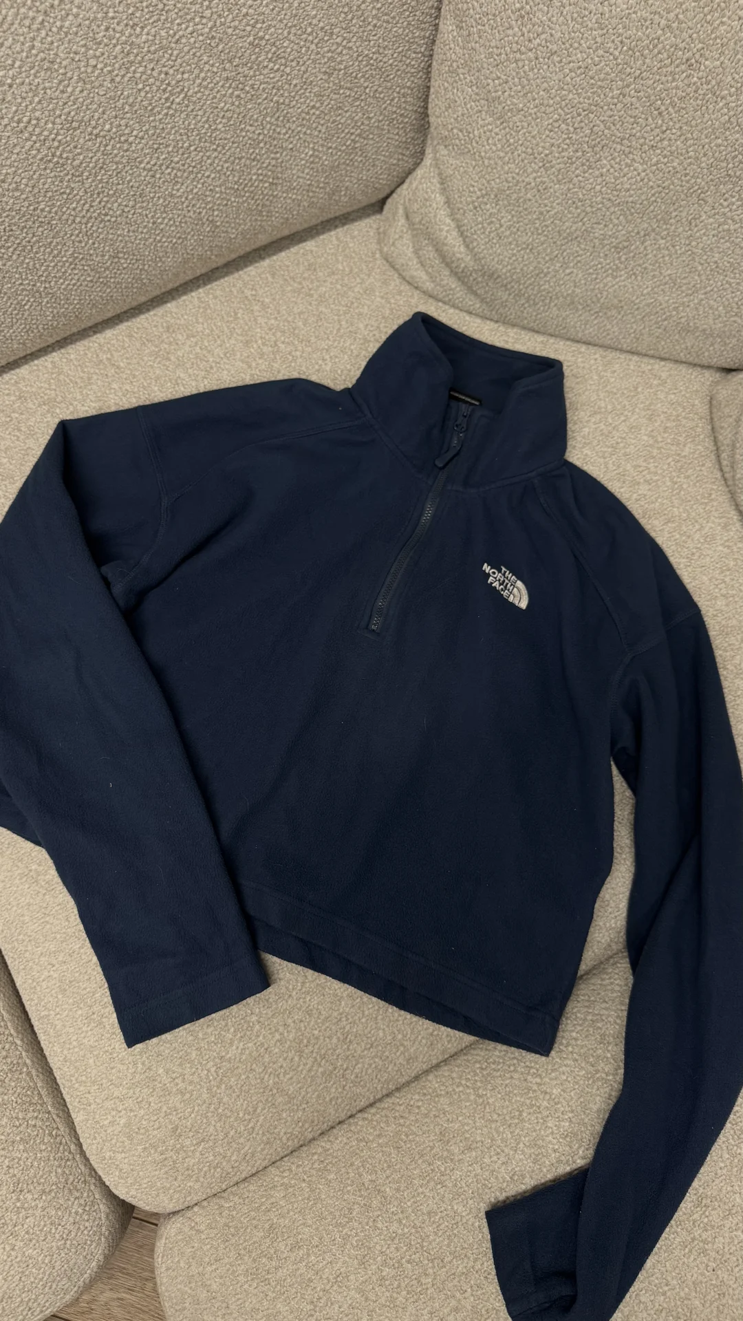 Флиска The North Face оригинал укороченная синяя 1 - миниатюра 2
