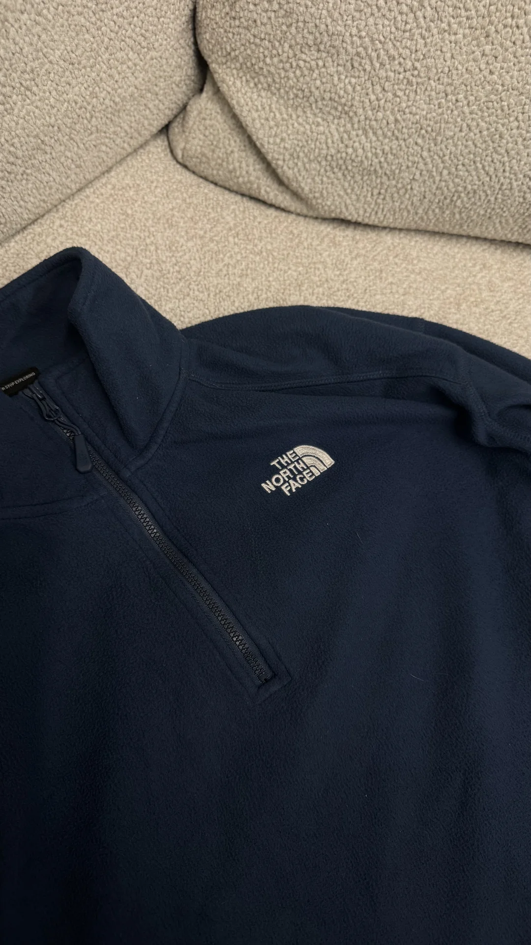 Флиска The North Face оригинал укороченная синяя 1 - миниатюра 3