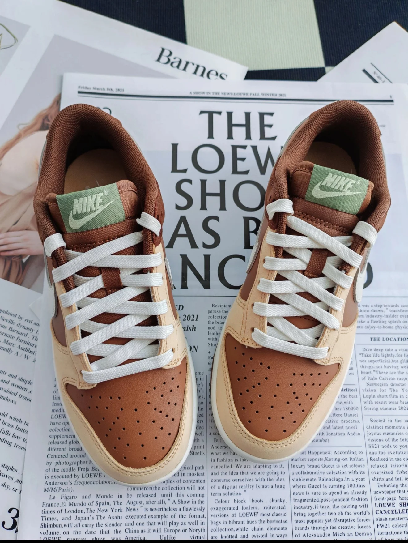 Nike dunk low light British Tan cacao wow - миниатюра 2
