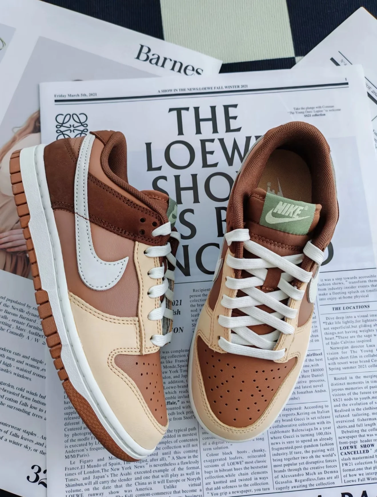 Nike dunk low light British Tan cacao wow - миниатюра 3