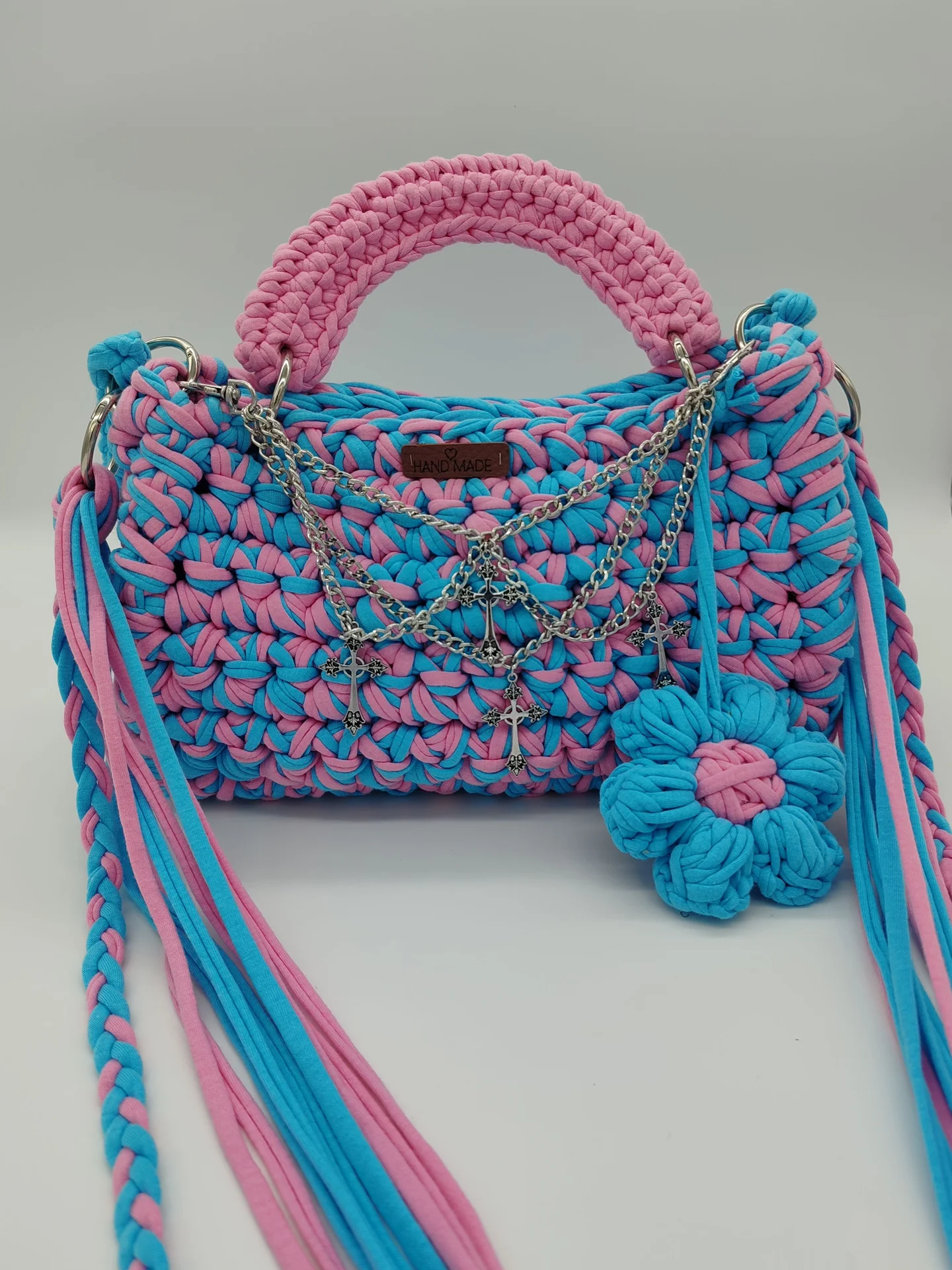 Яркая вязаная сумка - миниатюра 3