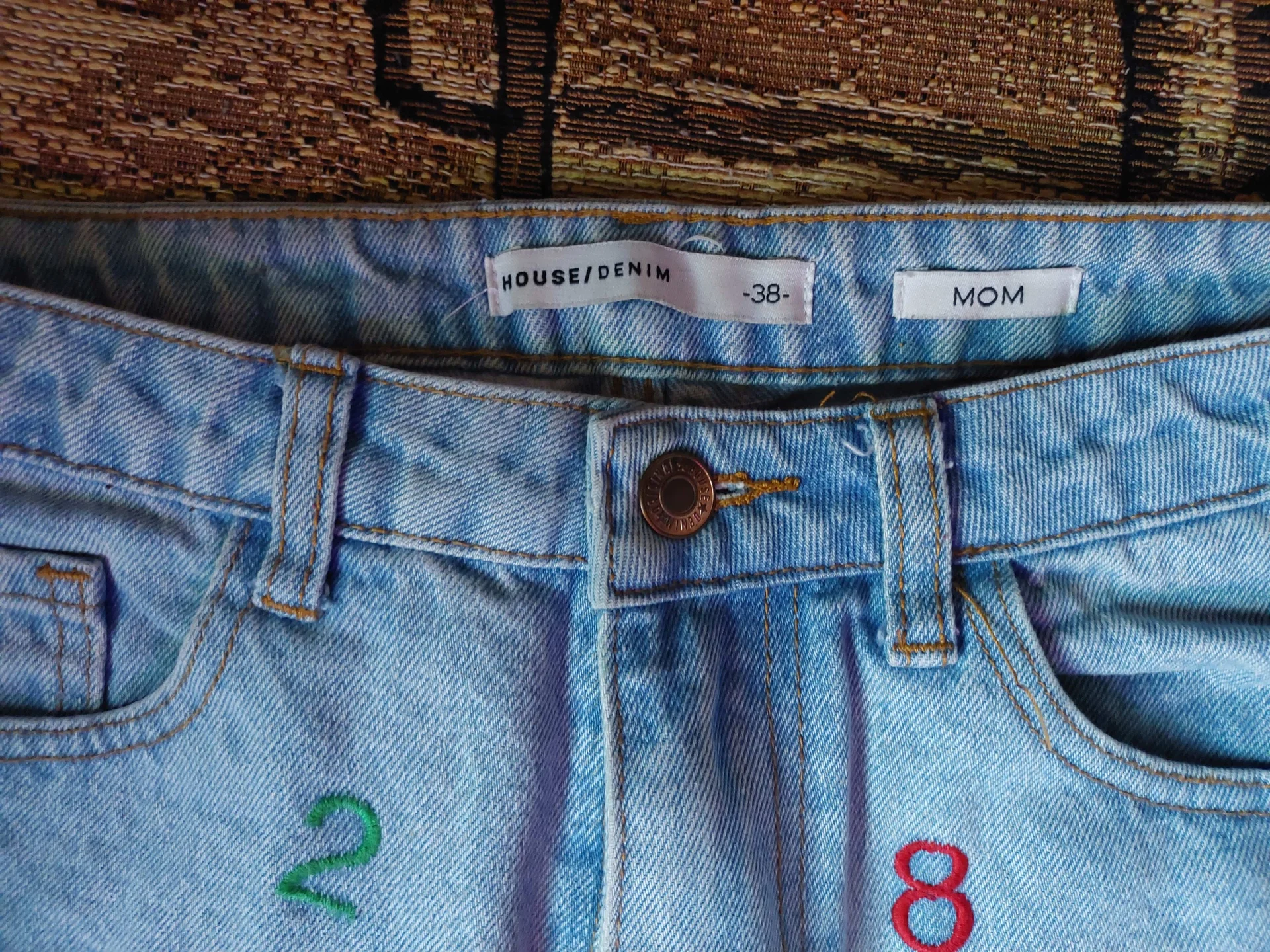 Джинсы плотные р-р 38(44), с цифрами (арабские), HOUME/DENIM - миниатюра 2