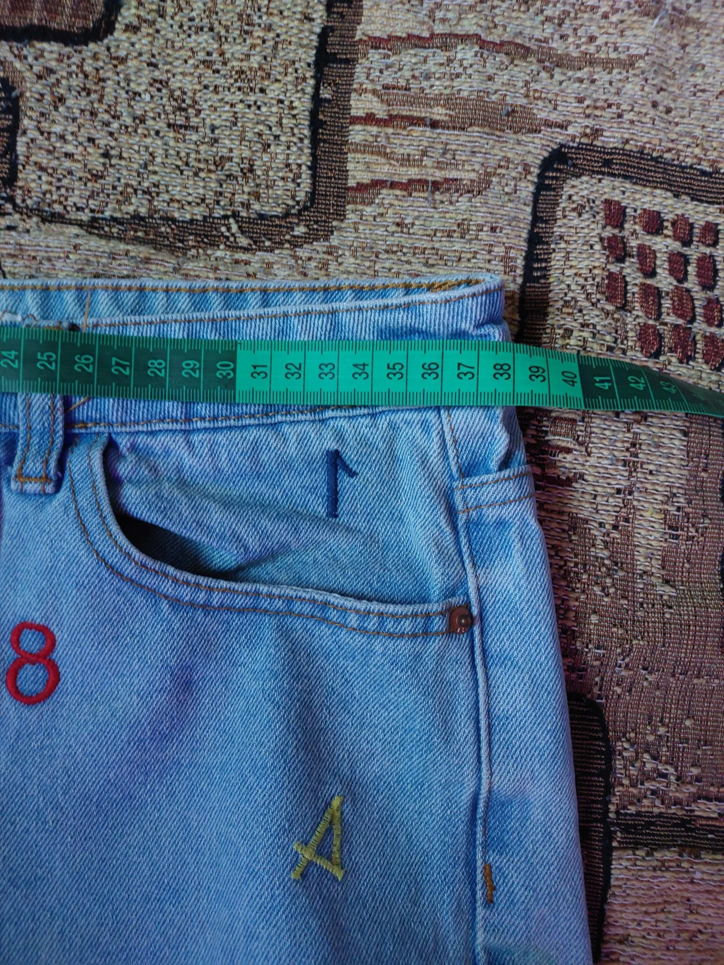 Джинсы плотные р-р 38(44), с цифрами (арабские), HOUME/DENIM - миниатюра 4