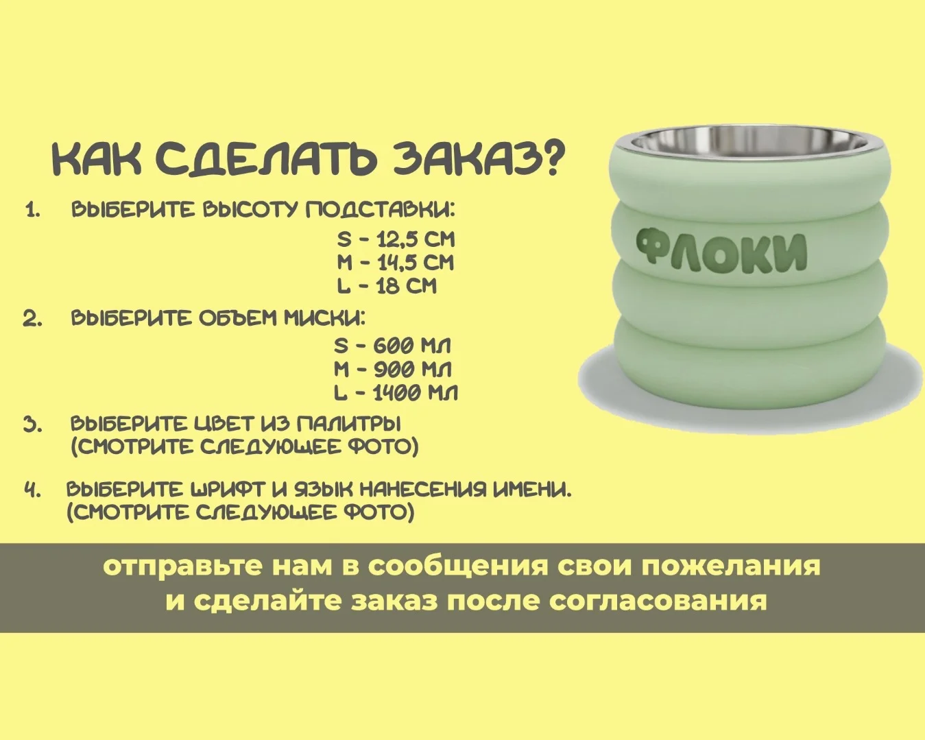 Подставка для мисок + миска (с именем, под размер) - миниатюра 4