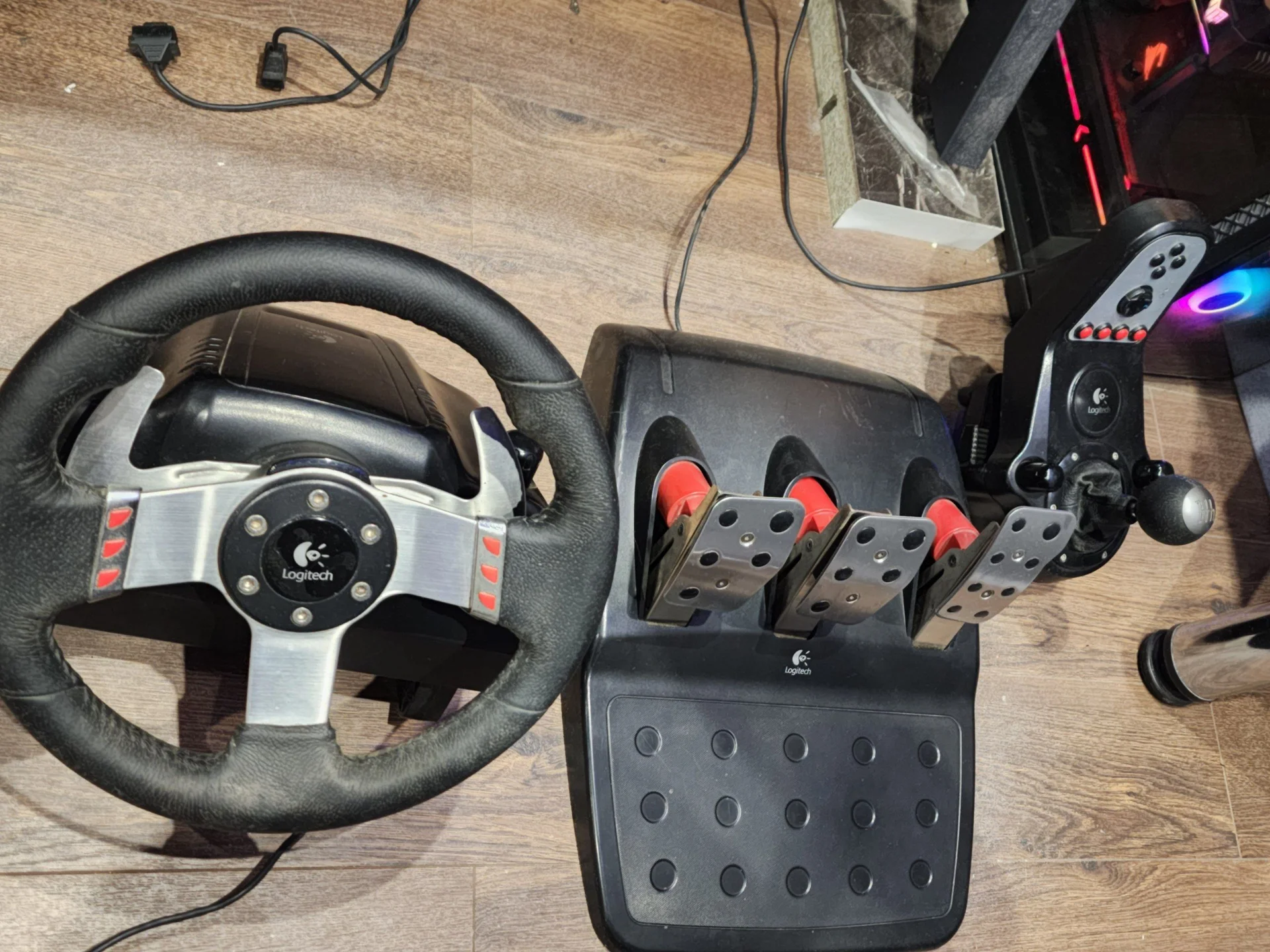 Logitech G27 руль + педали + коробка передач / For - миниатюра 9