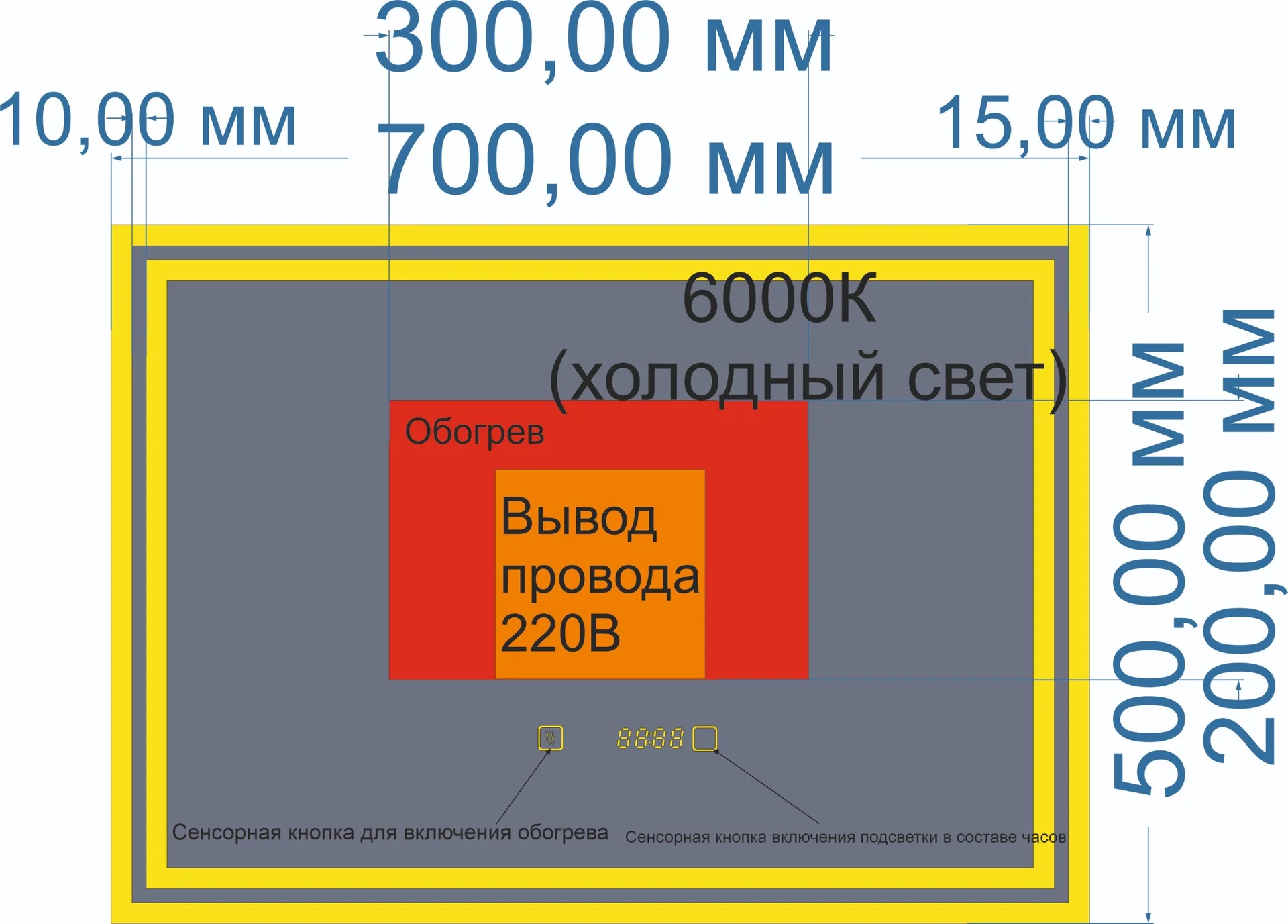 Зеркало с подсветкой для ванной новое - миниатюра 5