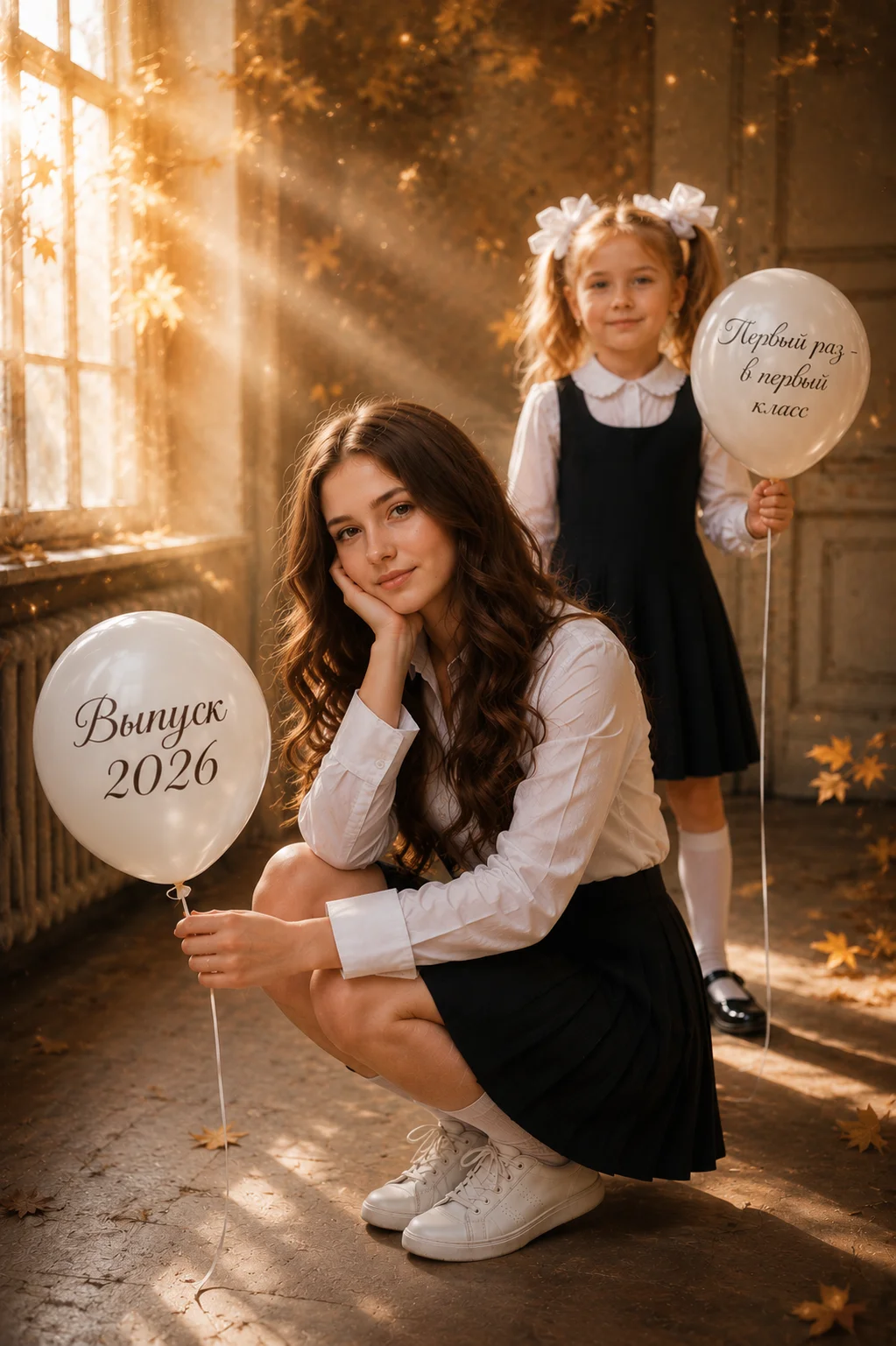 Выпускник и первоклассник на одном фото - миниатюра 2