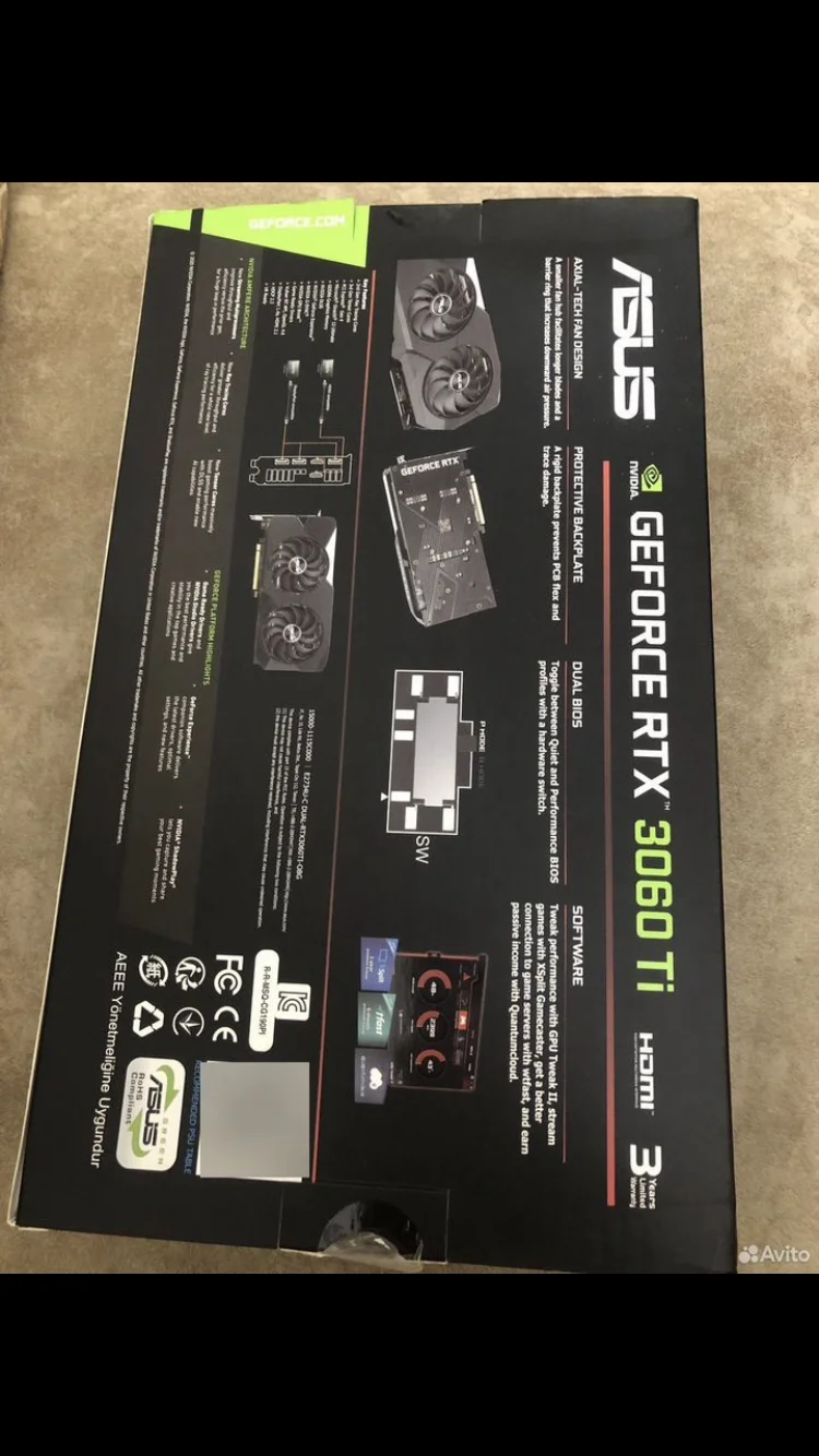 Коробка от видеокарты rtx 3060 ti lhr - миниатюра 2