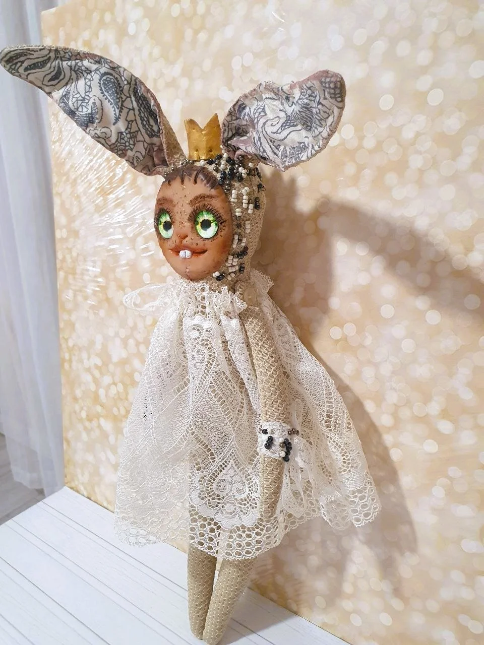 Коллекционная авторская кукла Зайка-Принцесса (Handmade) - миниатюра 6