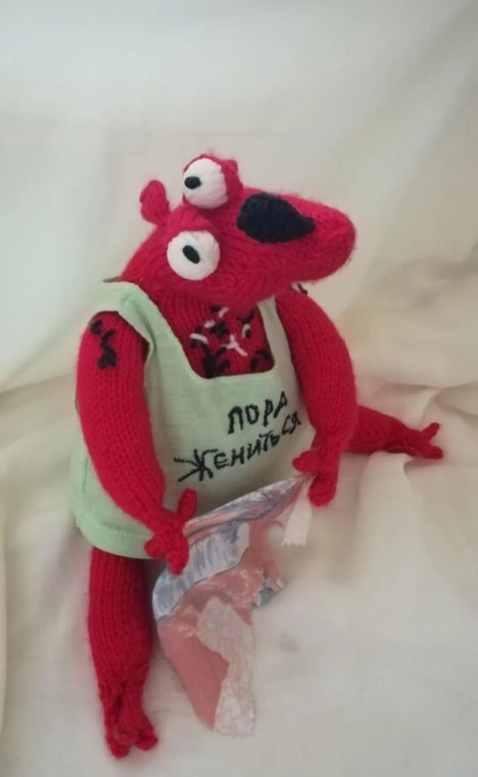 Вязаная игрушка Одинокий волк - изображение 1
