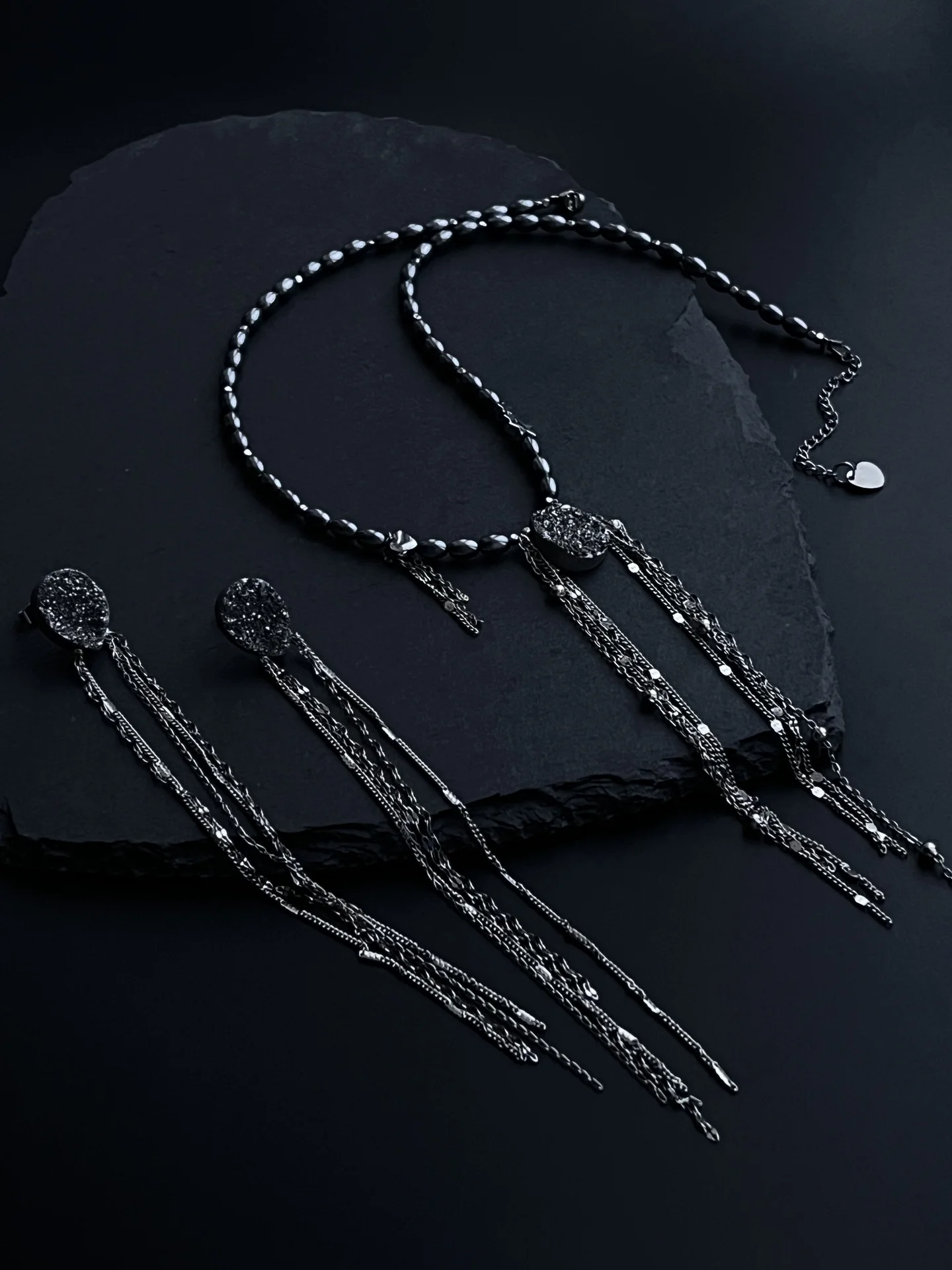 Серьги и колье из друз кварца - миниатюра 3