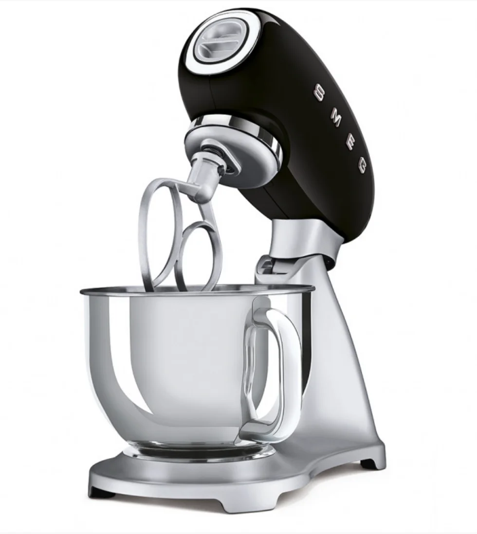 Планетарный миксер, мощность 0,8 кВт, объем чаши 4,8 л, Чёрный Smeg SMF02BLEU - миниатюра 2
