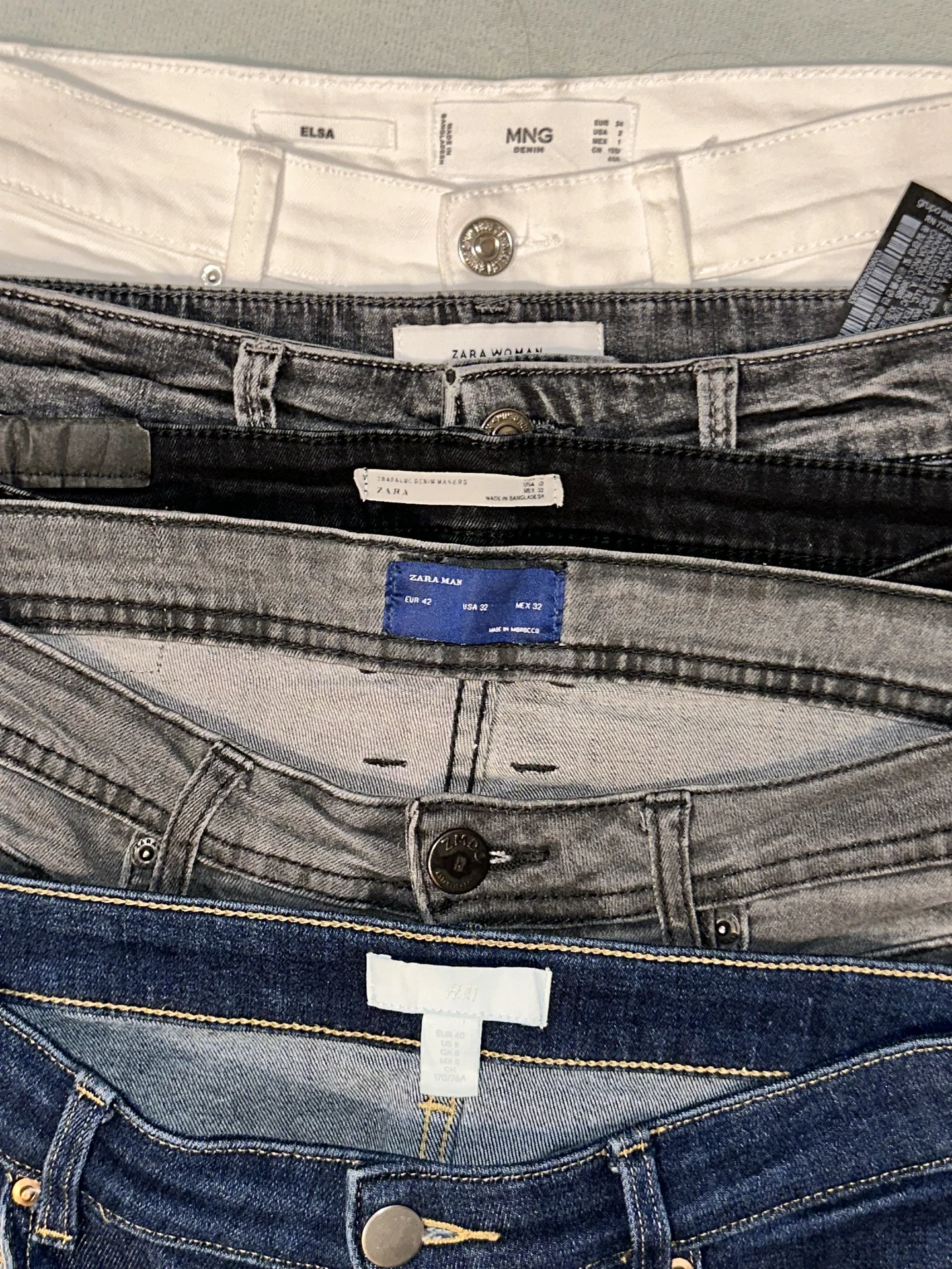 Набор джинс y2k 5 шт XS Zara, Mango, H&M - изображение 1